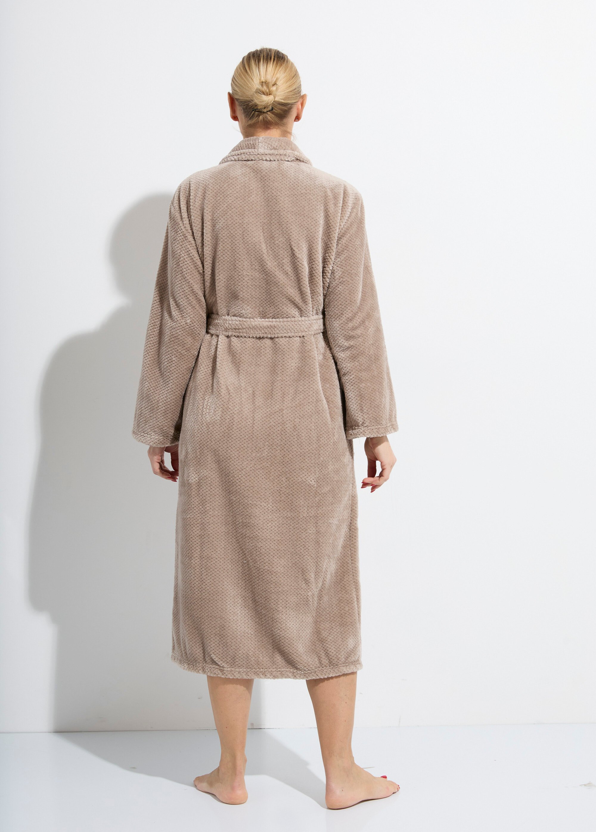 Peignoir long en polaire fantaisie