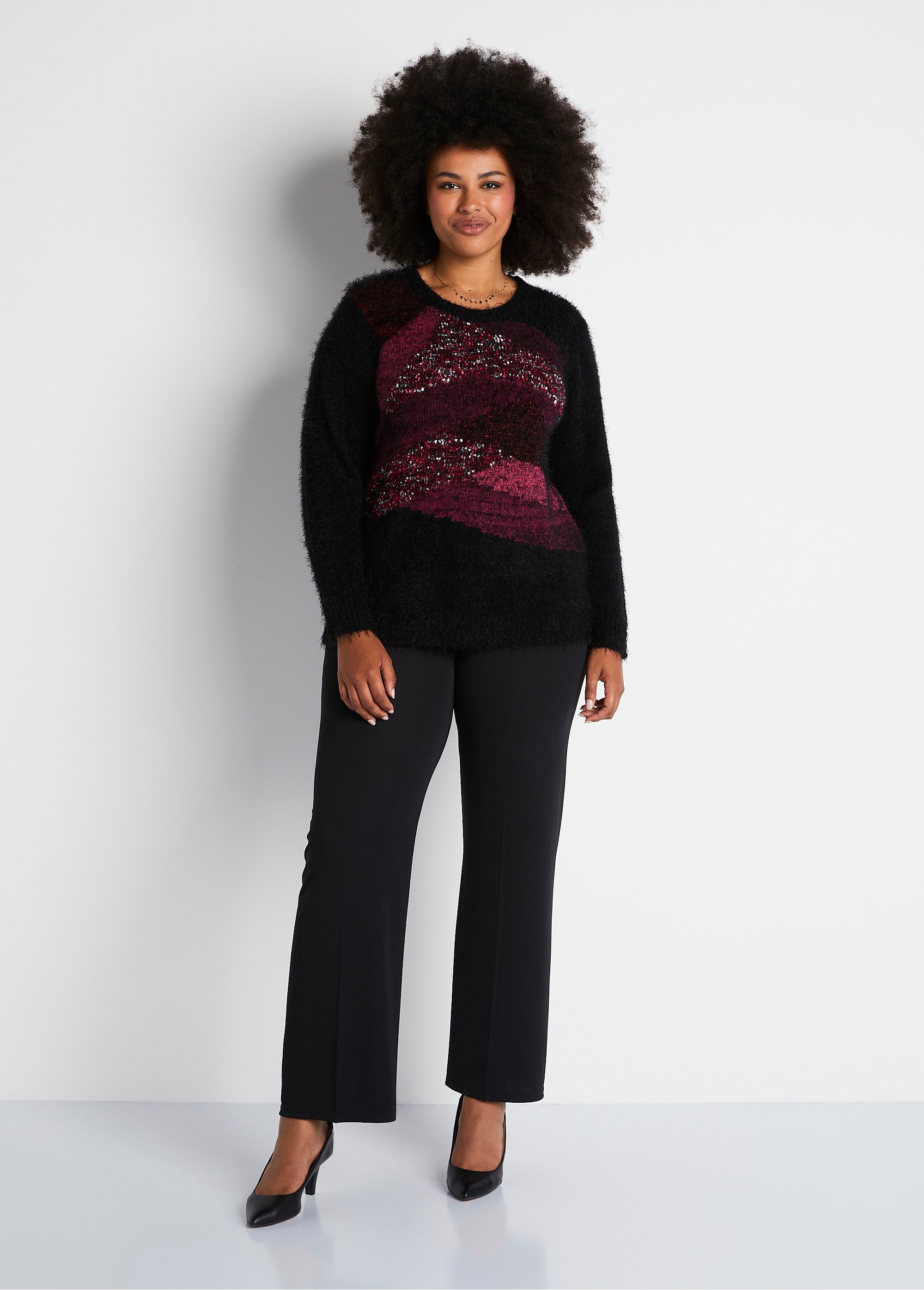 Pull Femme Pull&Bear - Col Rond Rouge En Viscose - Taille S - Occasion Parfait