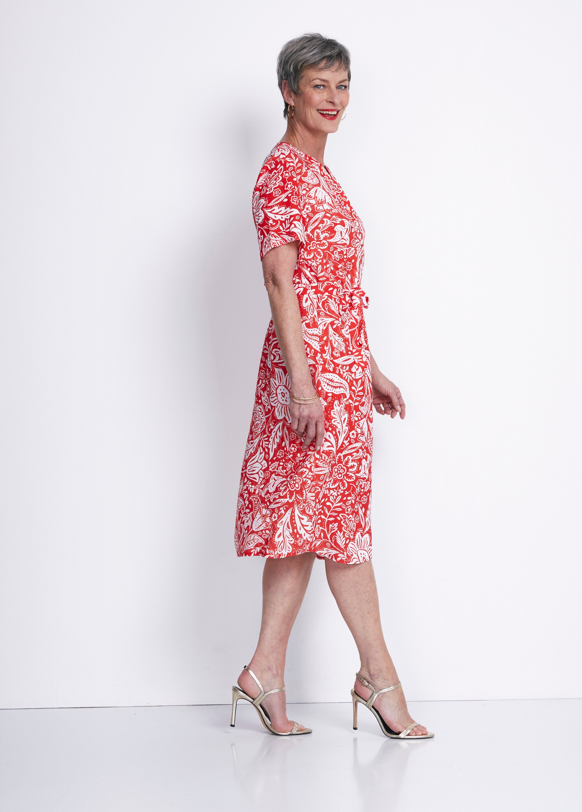 Robe courte tissu gaufré bicolore Femme Rouge EDIRNE DR1