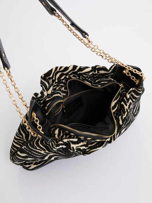 Sac à main bourse, motif velours zèbre Femme Gris MIM90795-3 DE2