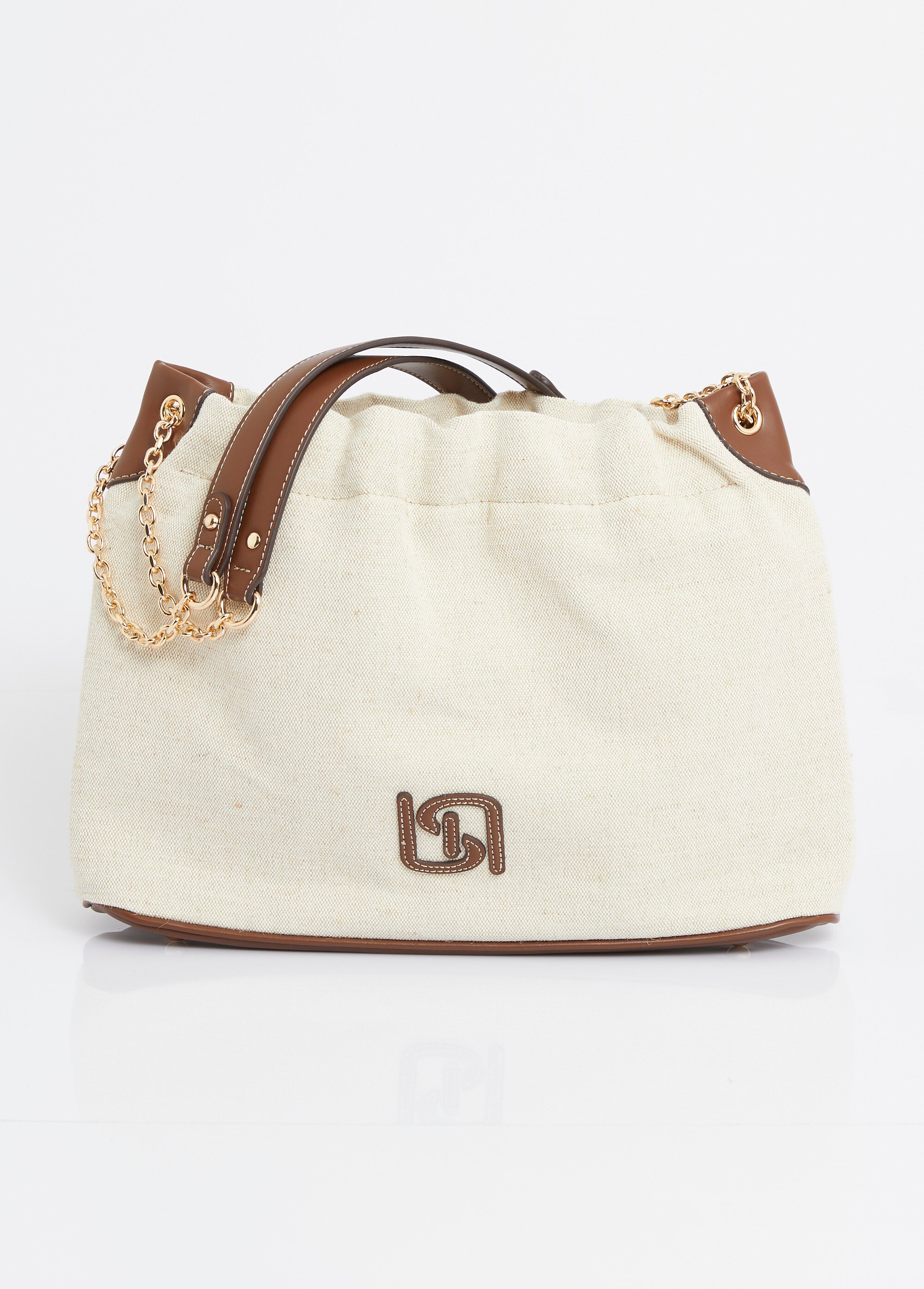 Sac à main bourse, toile effet lin Femme Beige MIM90795-5 DE1