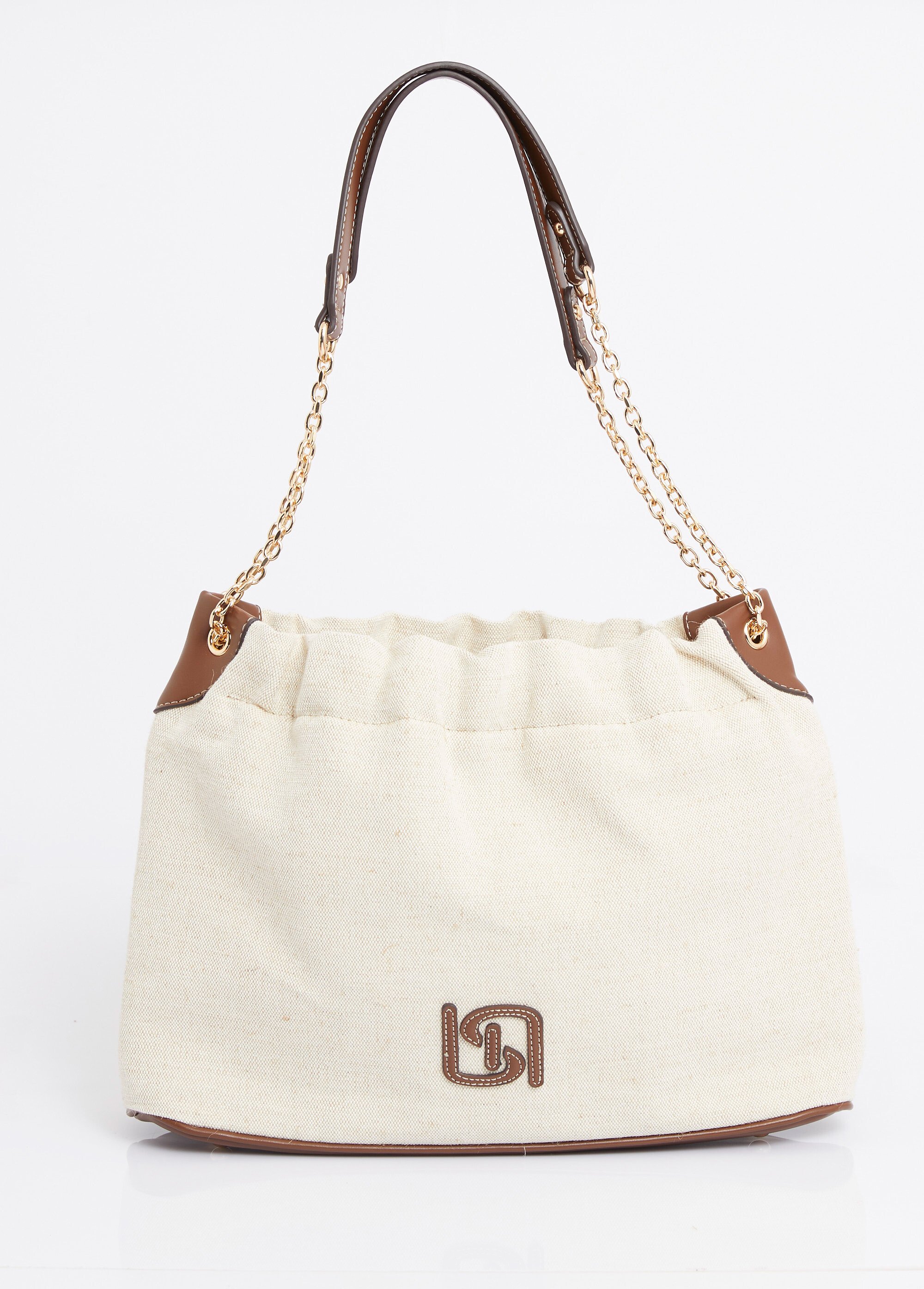 Sac à main bourse, toile effet lin