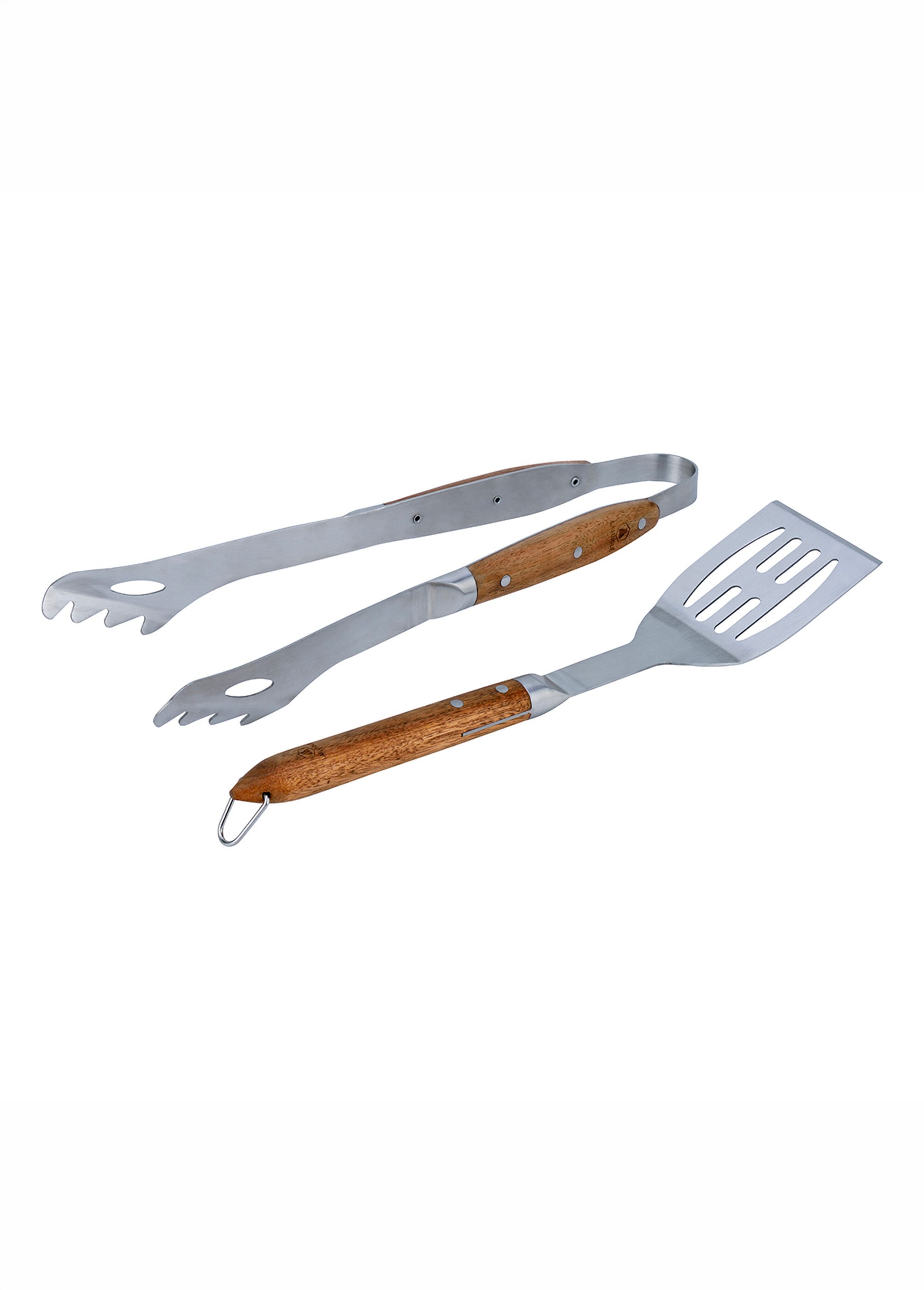 Set 2 Ustensiles barbecue acier/bois SEVE 2 Marron 9180615 DE1
