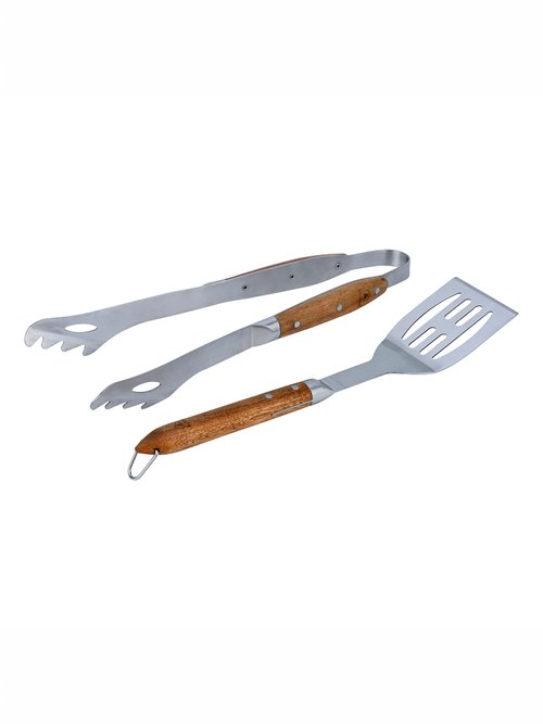 Set 2 Ustensiles barbecue acier/bois SEVE 2 Marron 9180615 DE1