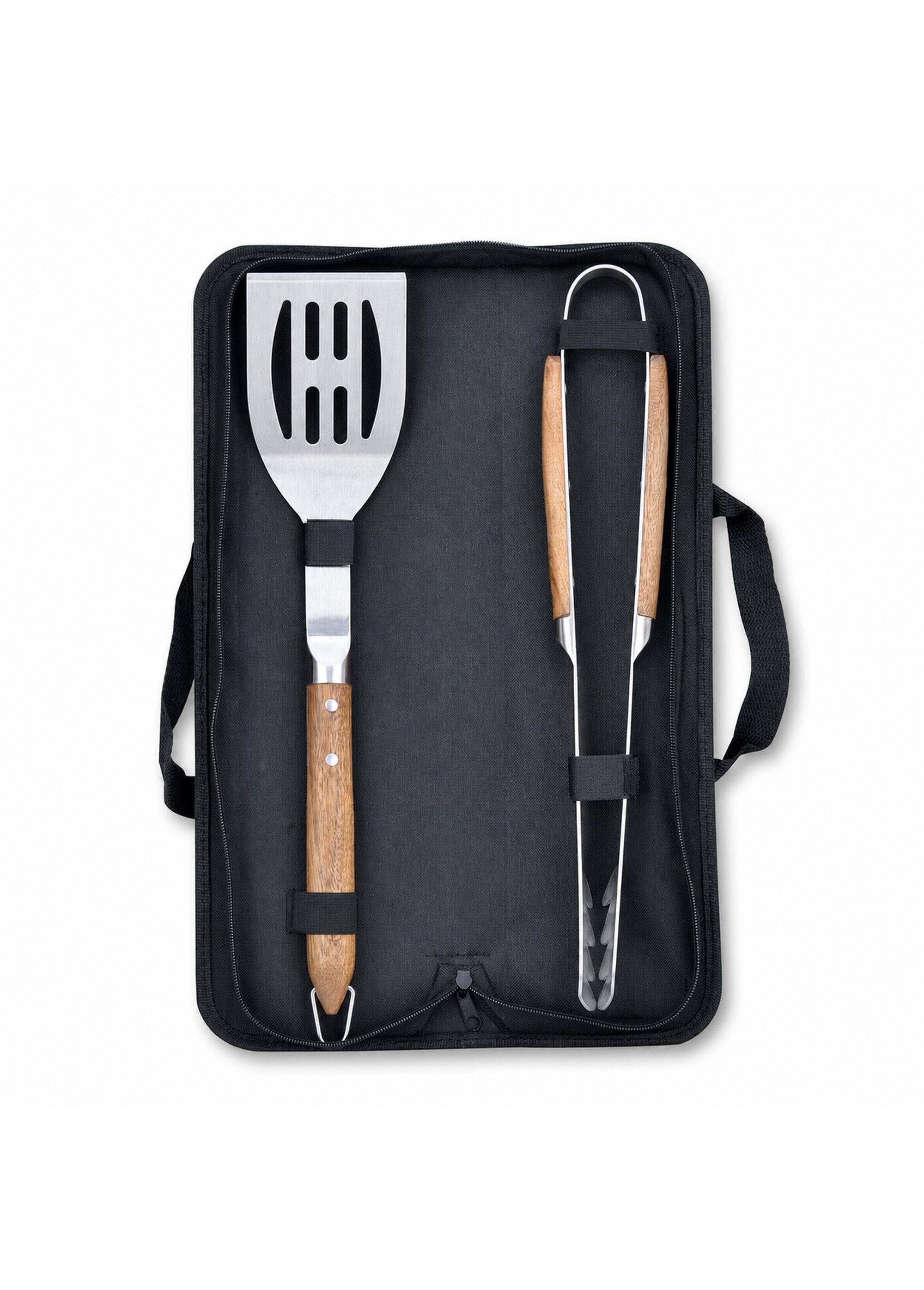 Set 2 Ustensiles barbecue acier/bois SEVE 2 Marron 9180615 FA1