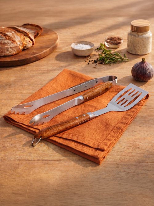 Set 2 Ustensiles barbecue acier/bois SEVE 2 Marron 9180615 SI1