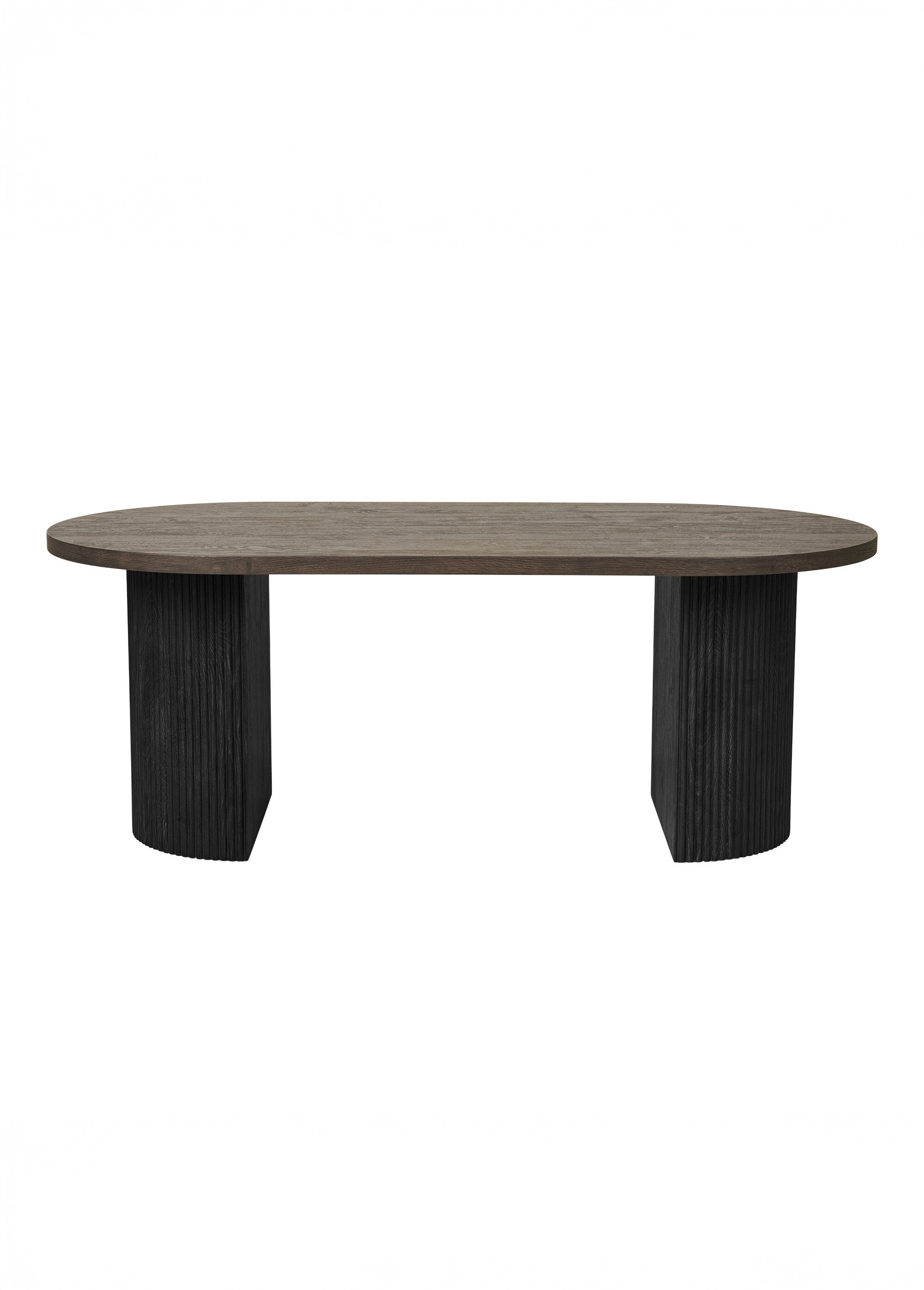 Table basse ovale avec pieds rainurés 1F MARRON HN-2102120 DE1