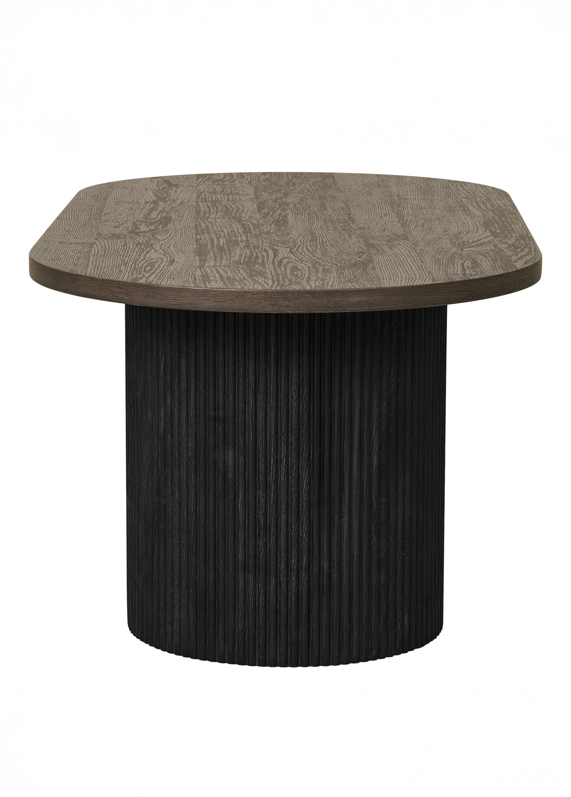 Table basse ovale avec pieds rainurés 1F MARRON HN-2102120 DE2