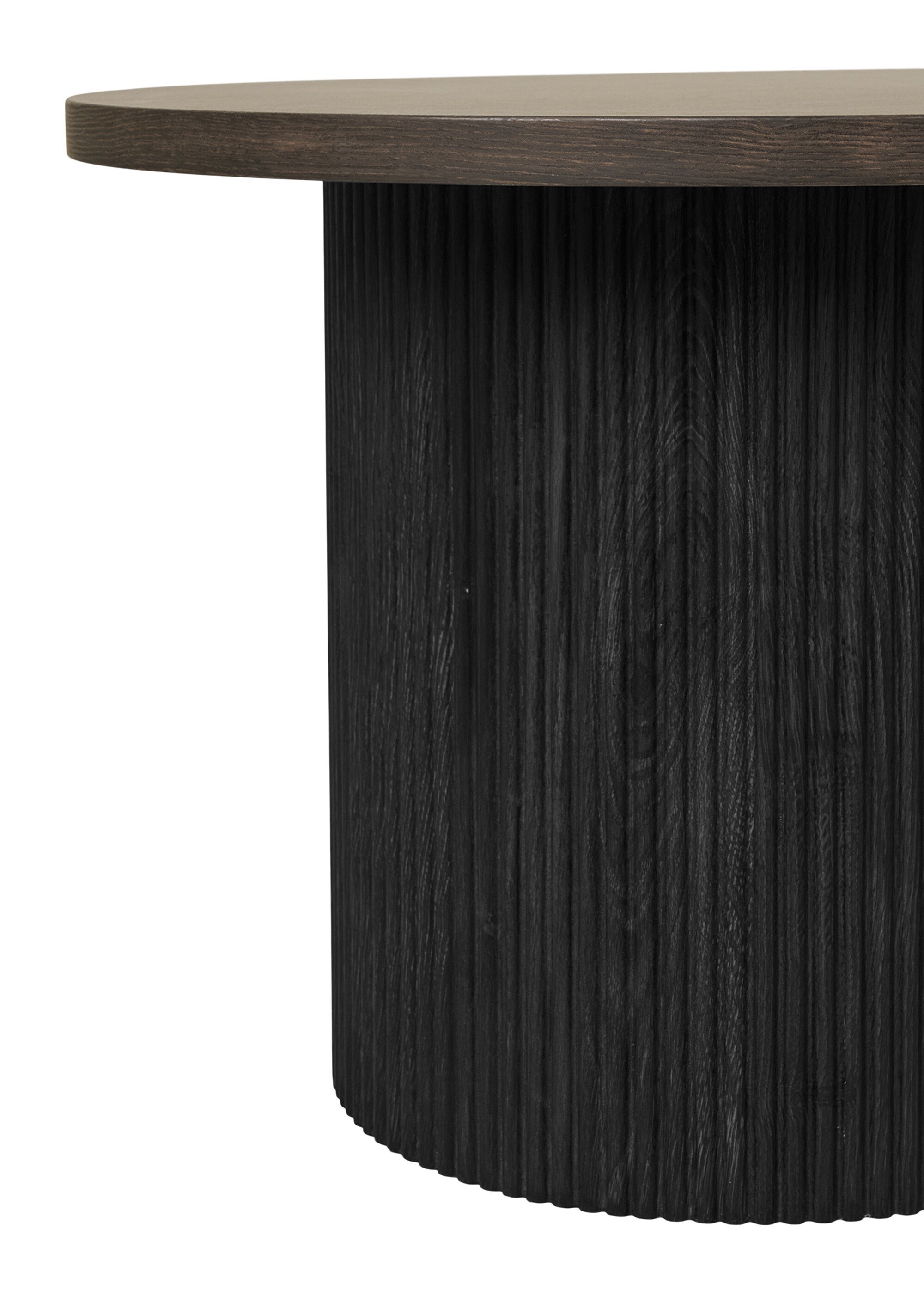 Table basse ovale avec pieds rainurés 1F MARRON HN-2102120 DE4