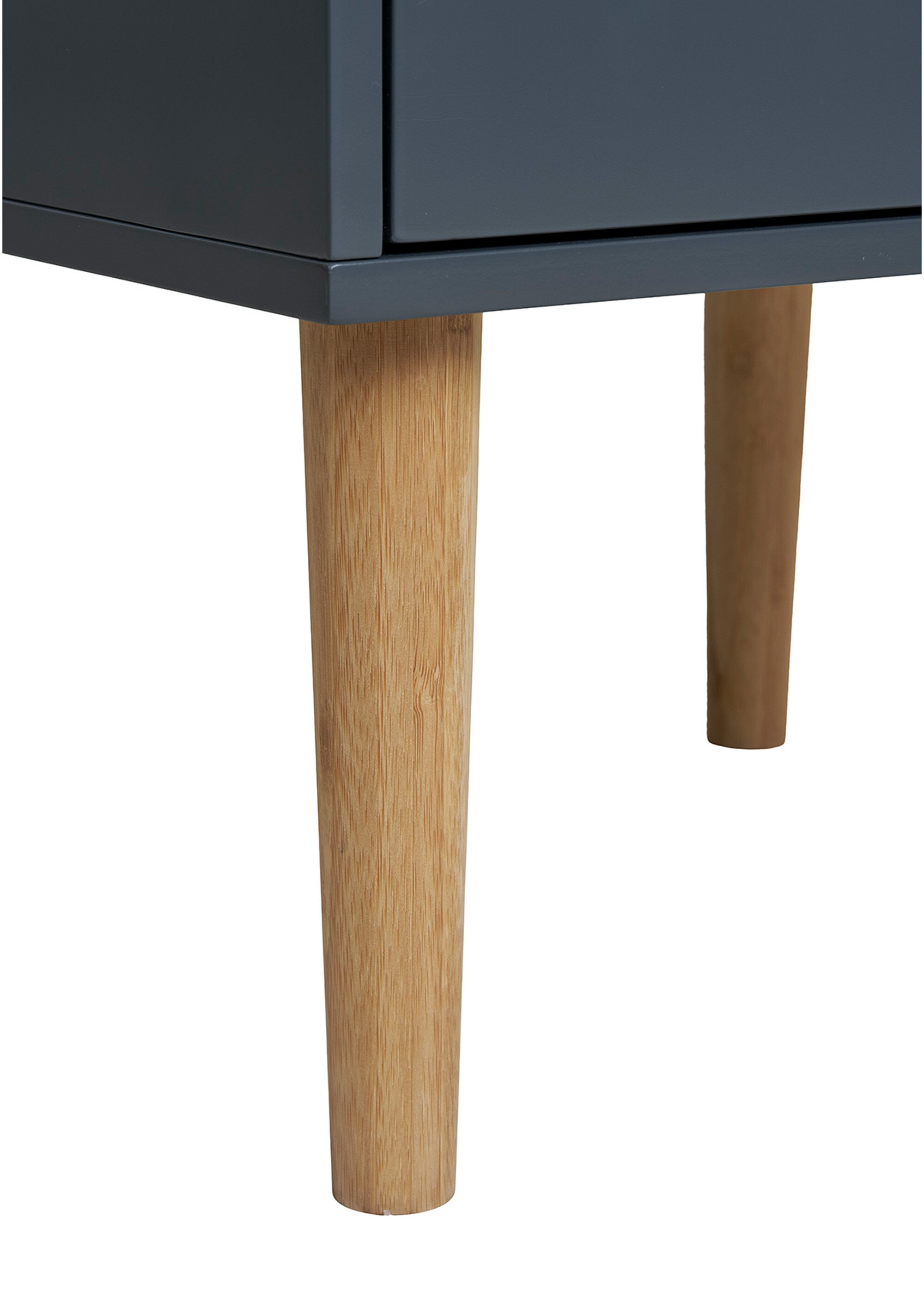 Table d'appoint 2 tiroirs, en bois peint GRIS FONCE HN-3102030 DE3