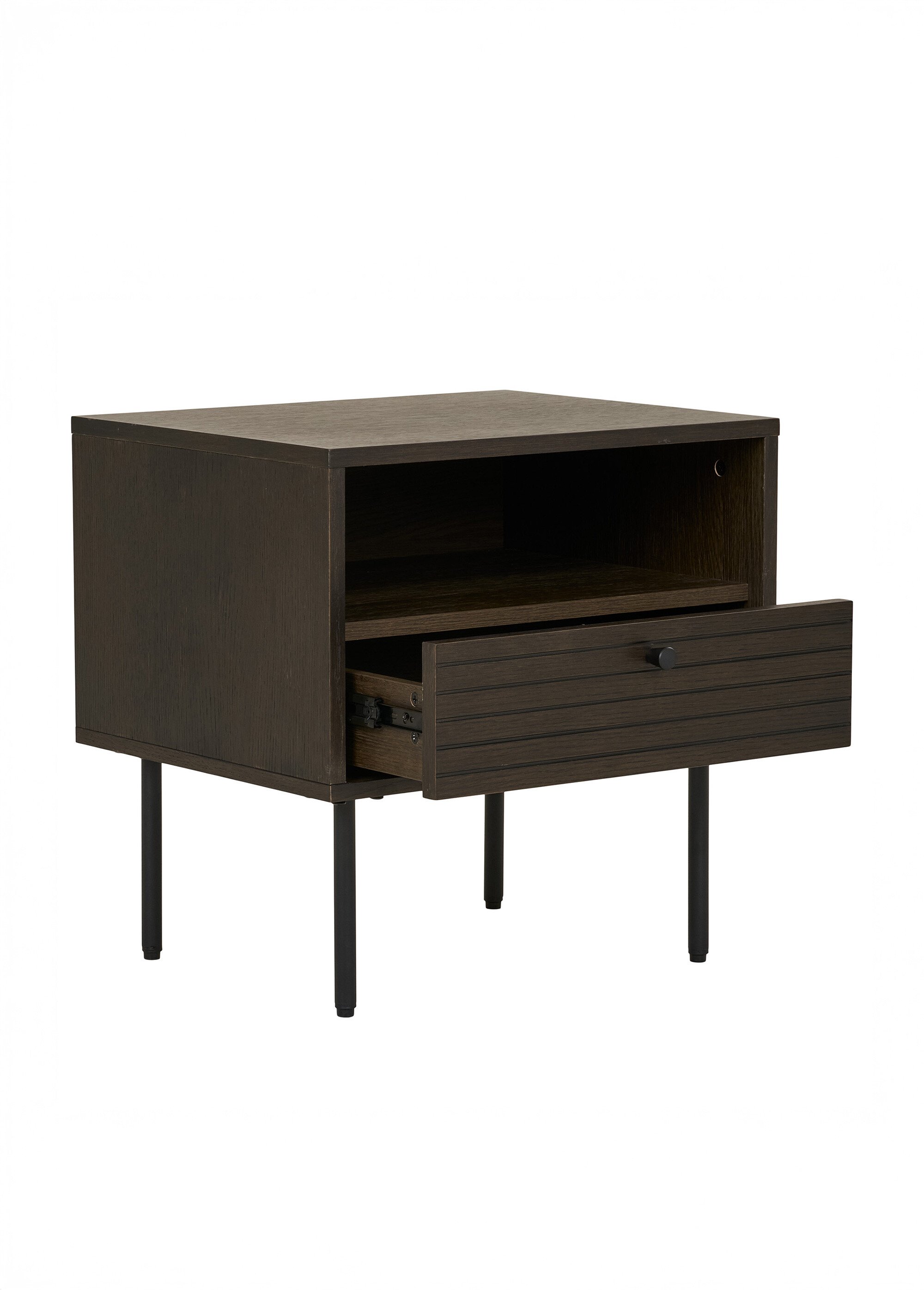 Table d'appoint chêne plaqué, 1 tiroir FUME HN-3701001 DE2