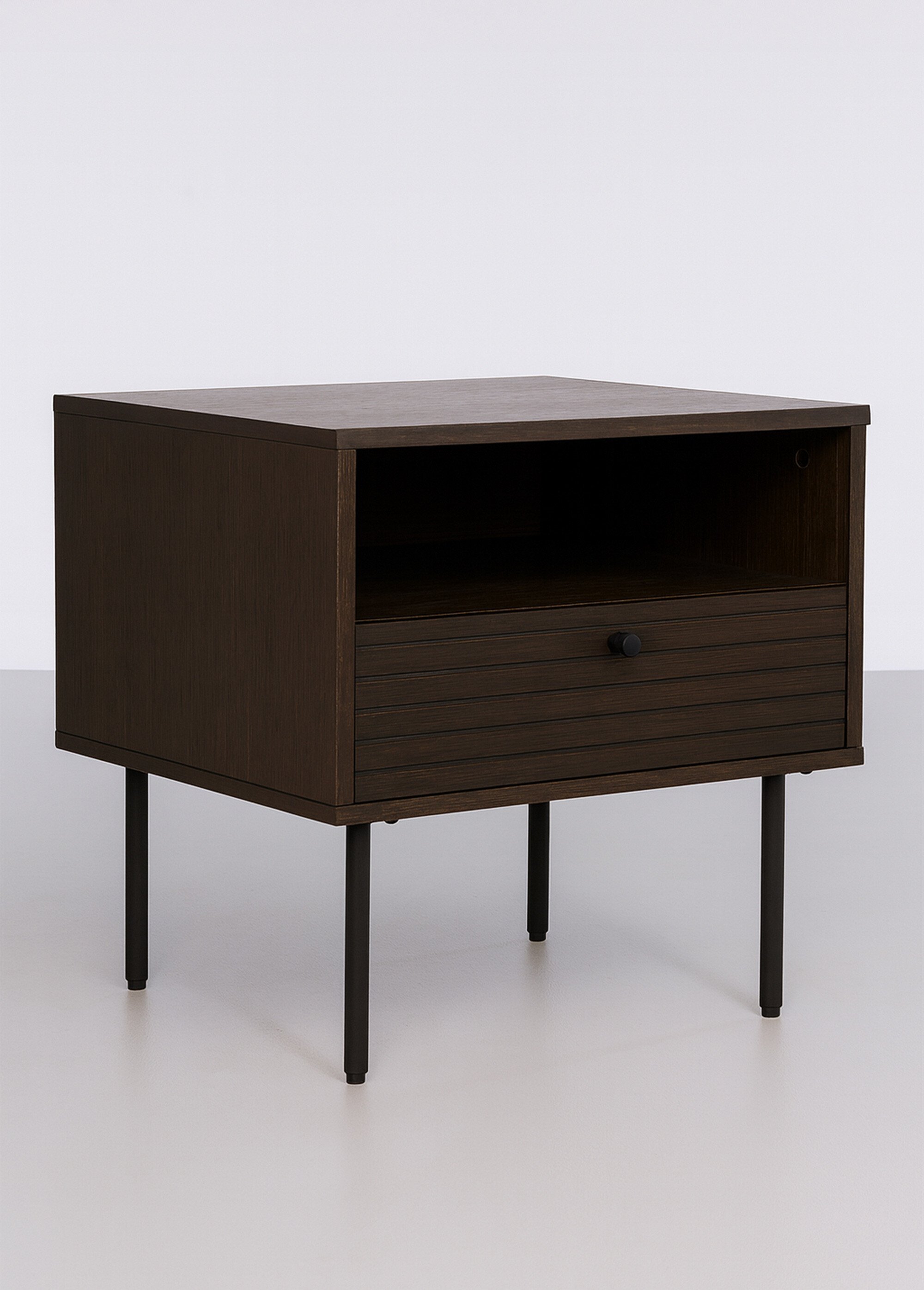 Table d'appoint chêne plaqué, 1 tiroir