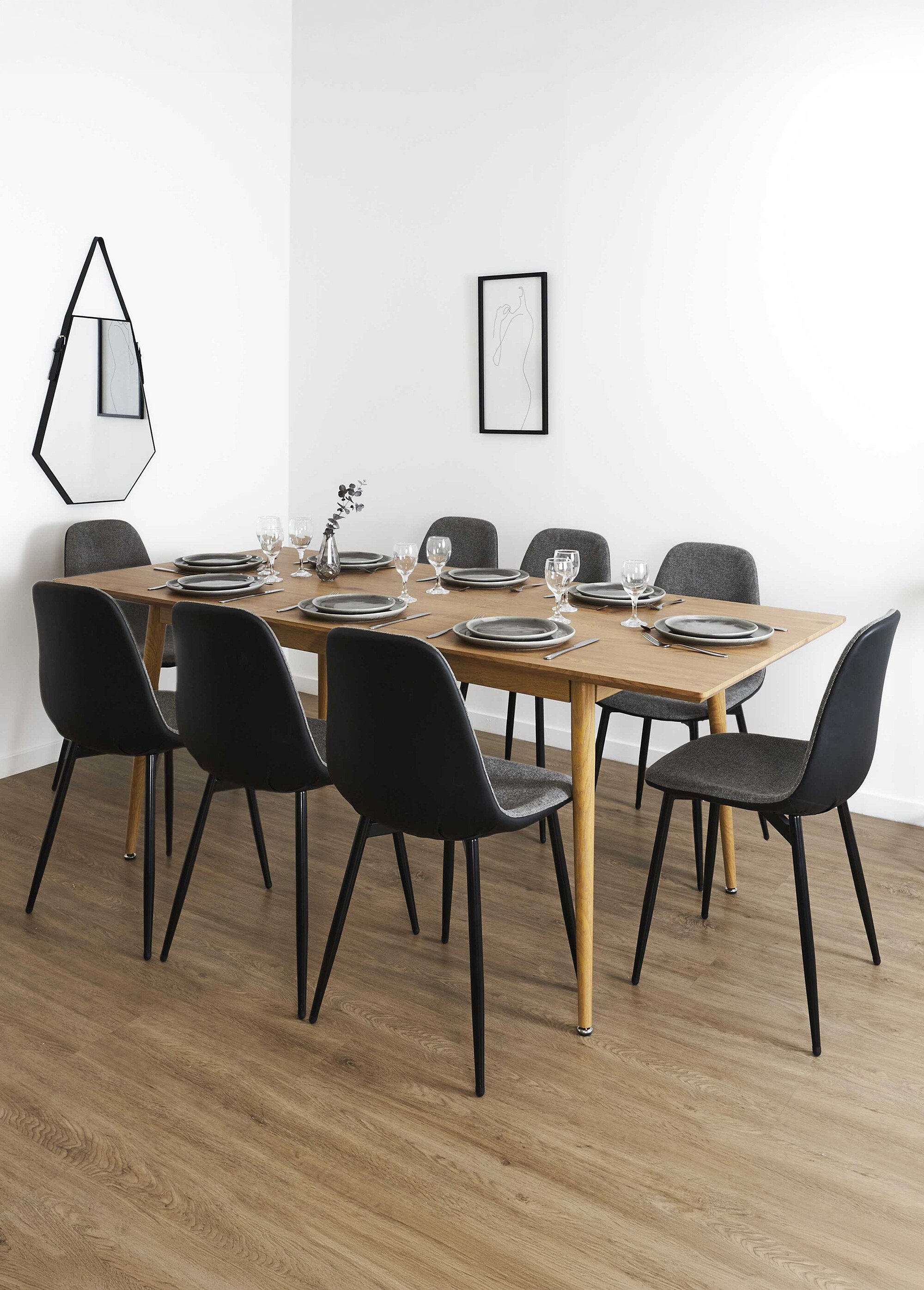Table extensible bois 6 à 8 pers. PAXTON MARRON CMP-HD0191 SI1