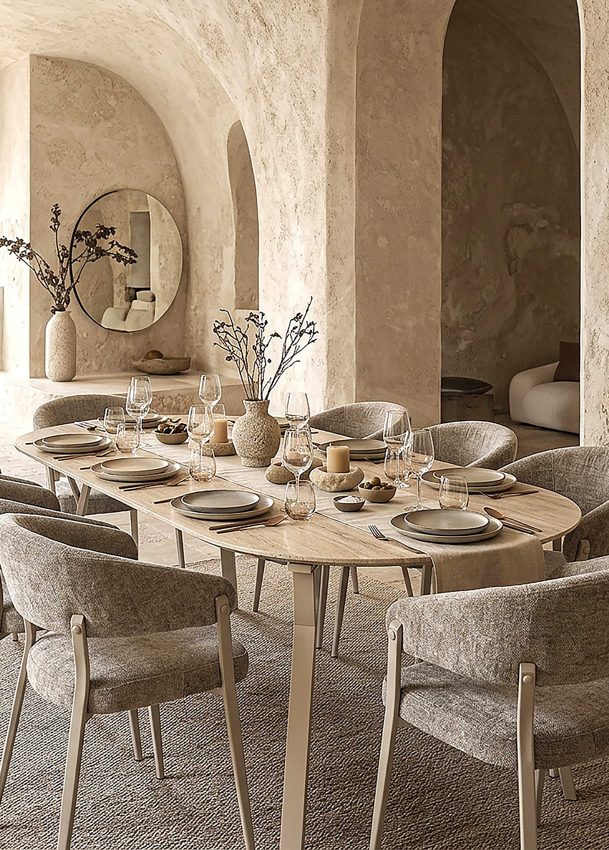 Table extensible ovale 6 à 8 pers. TERRA NOVA BLANC CMP-HD7748 SI1