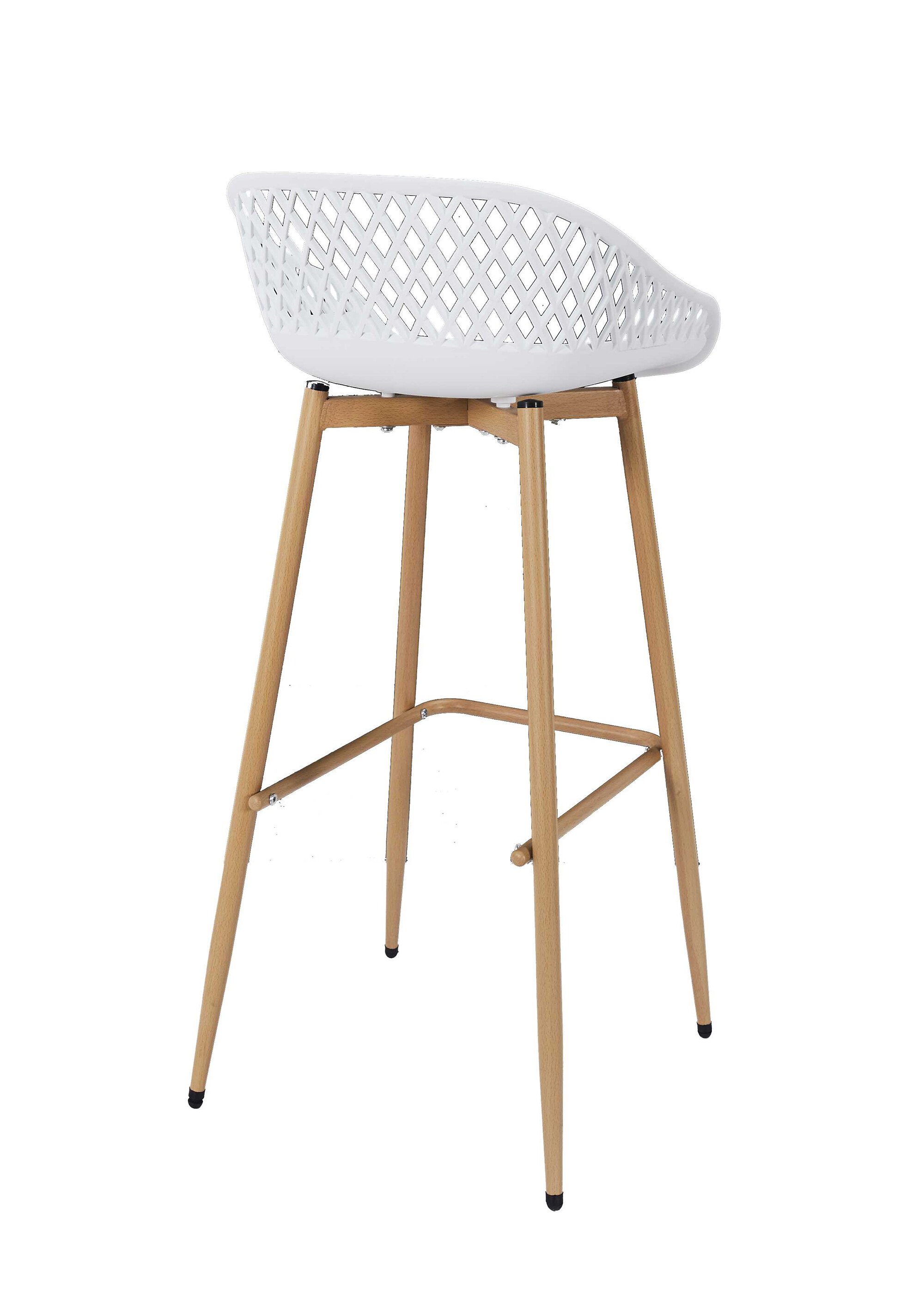 Tabouret de bar avec dossier ajouré BLANC CMP-HDO7285 DO1
