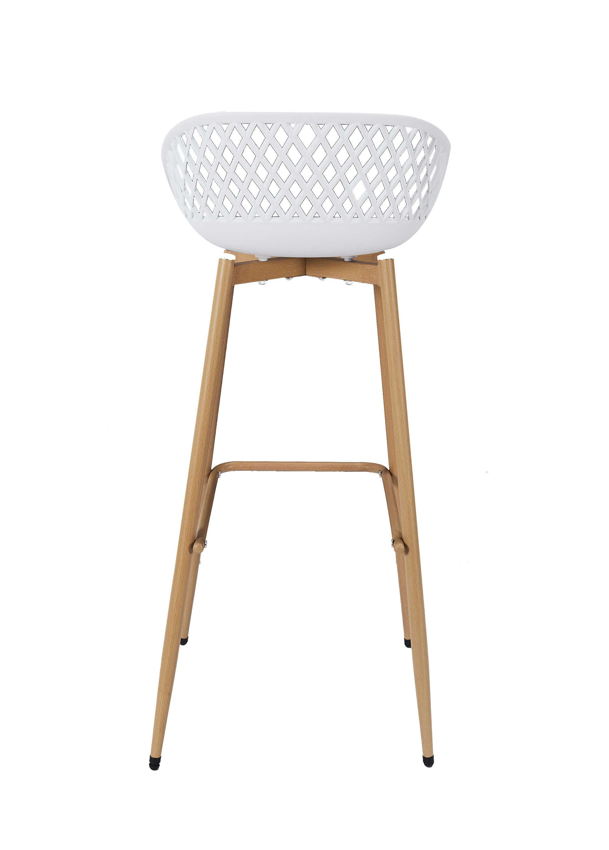 Tabouret de bar avec dossier ajouré BLANC CMP-HDO7285 DO2