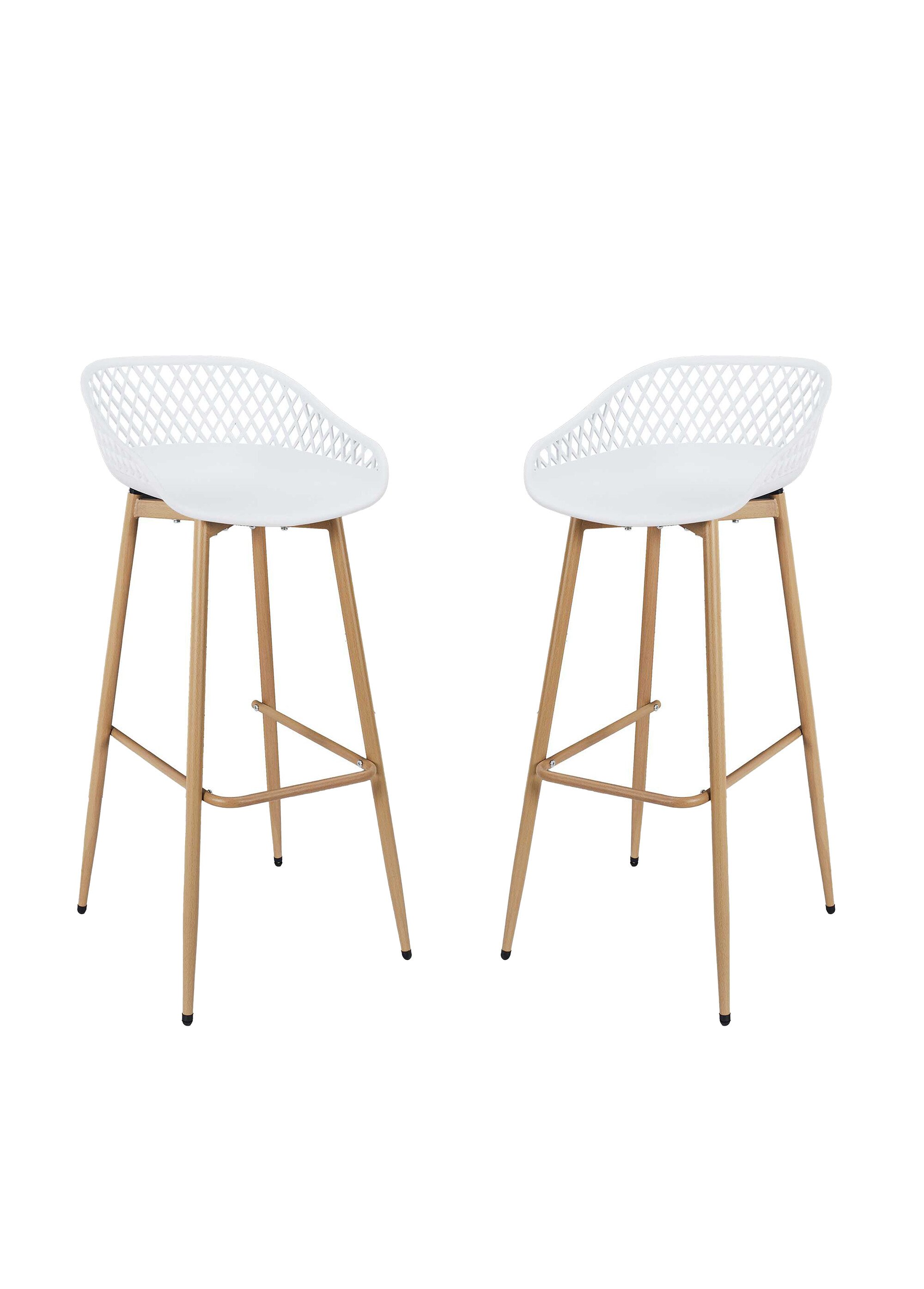 Tabouret de bar avec dossier ajouré