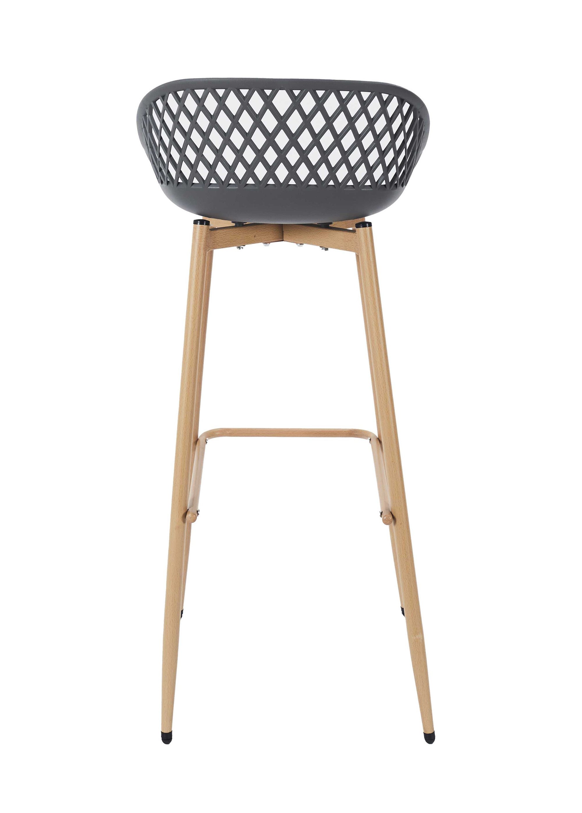 Tabouret de bar avec dossier ajouré GRIS CMP-HDO7285 DO2