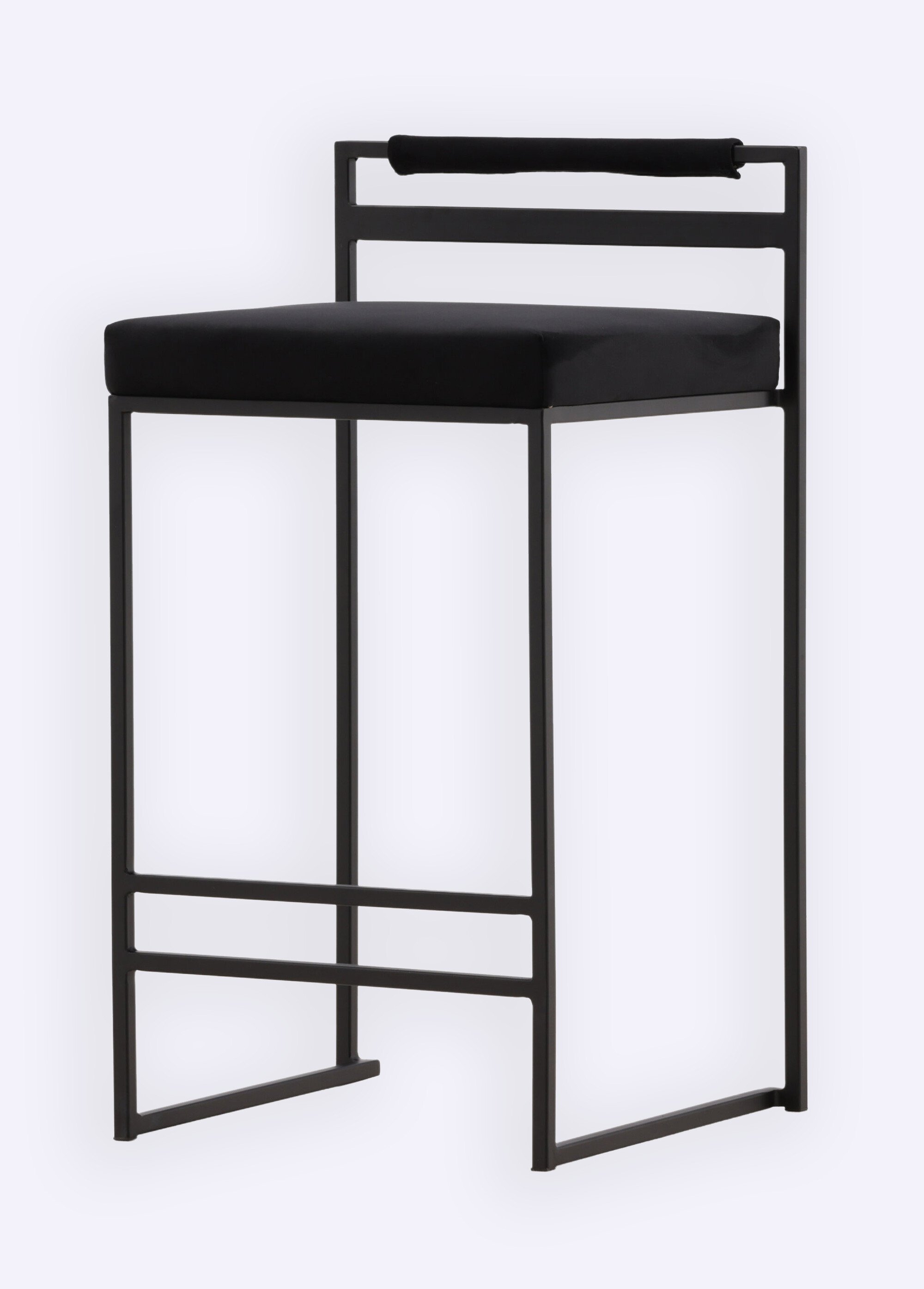 Tabourets de bar velours structure métal NOIR VEN-15350-120 DE1