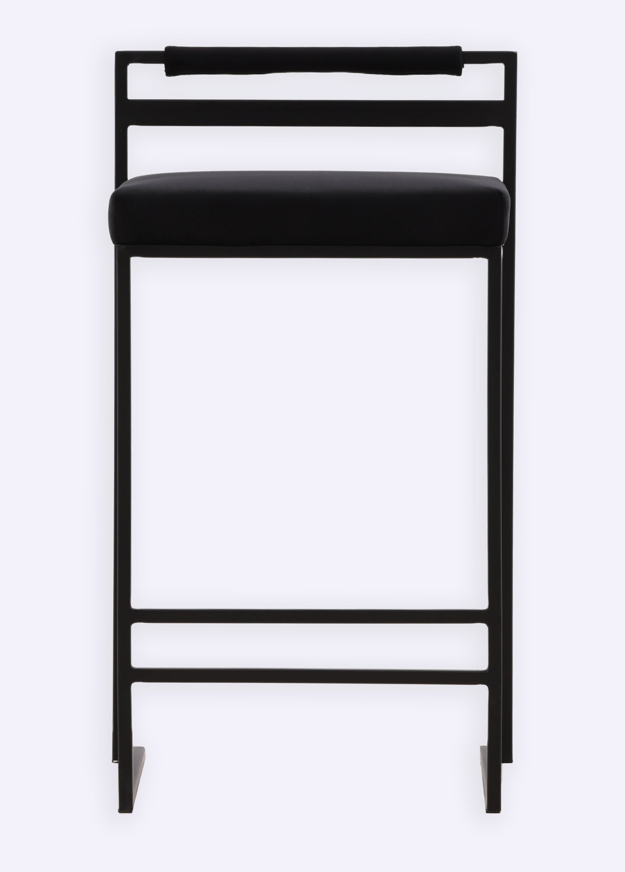 Tabourets de bar velours structure métal NOIR VEN-15350-120 DE2