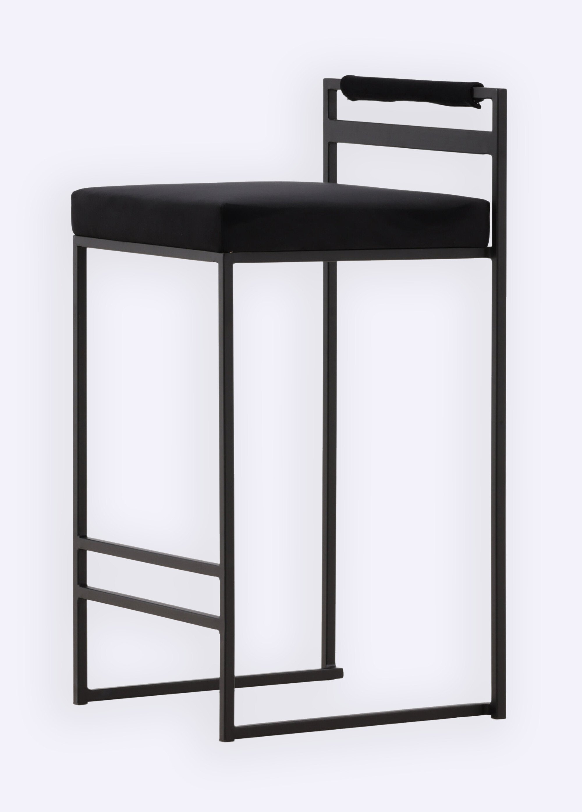 Tabourets de bar velours structure métal NOIR VEN-15350-120 DE3