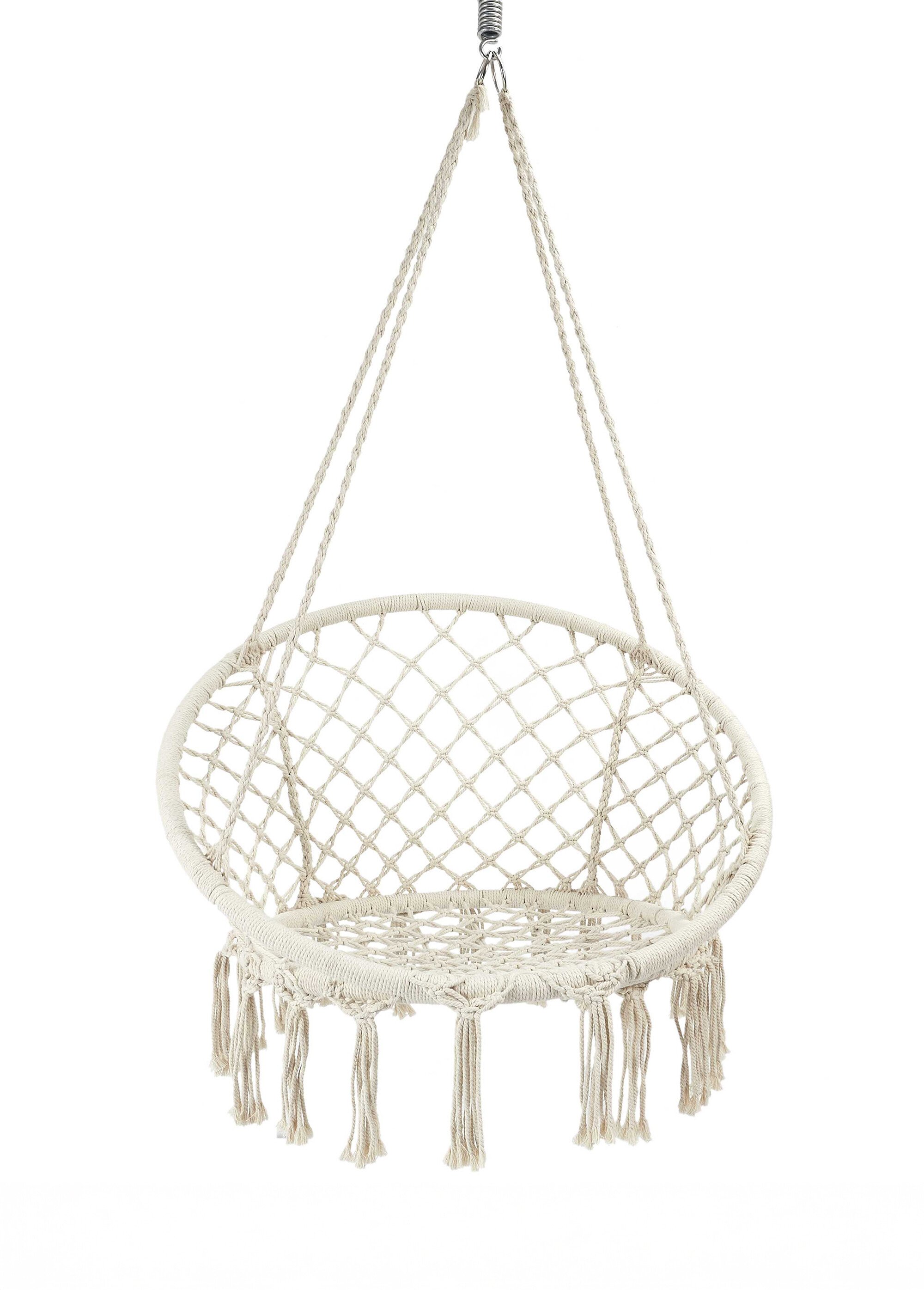 Balancelle en macramé style rétro BEIGE CMP-HDO7314 DE1
