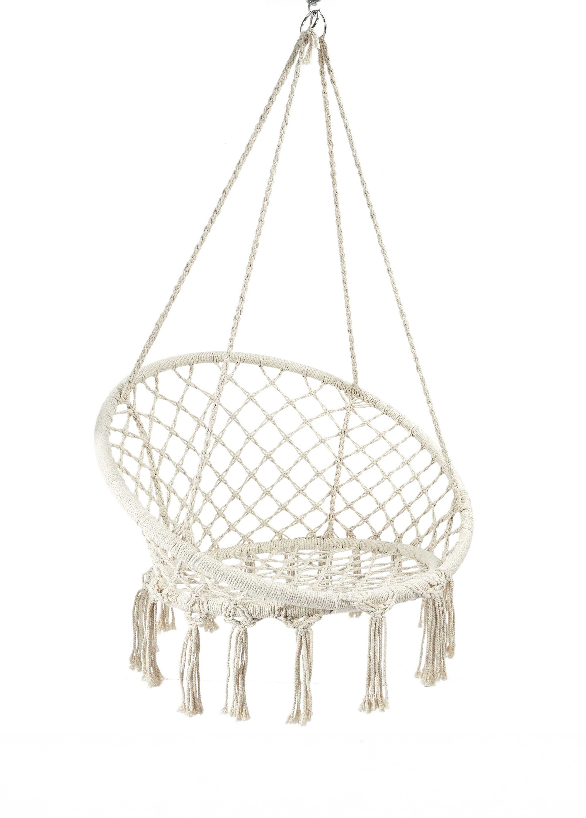 Balancelle en macramé style rétro BEIGE CMP-HDO7314 FA1