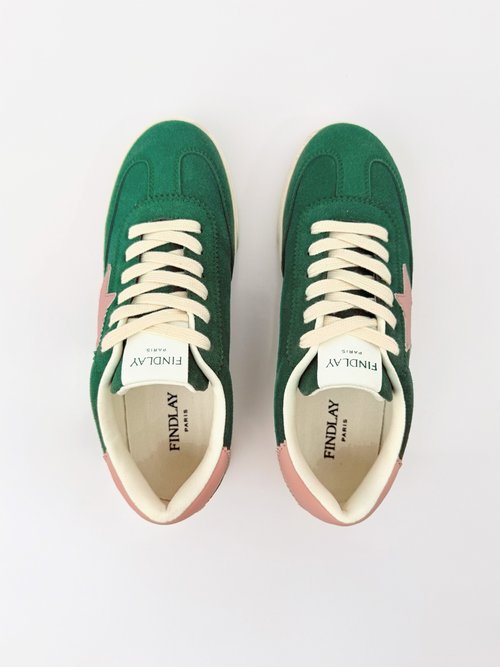 Baskets à lacets avec détail étoile Femme Vert COVFY1152 OV1