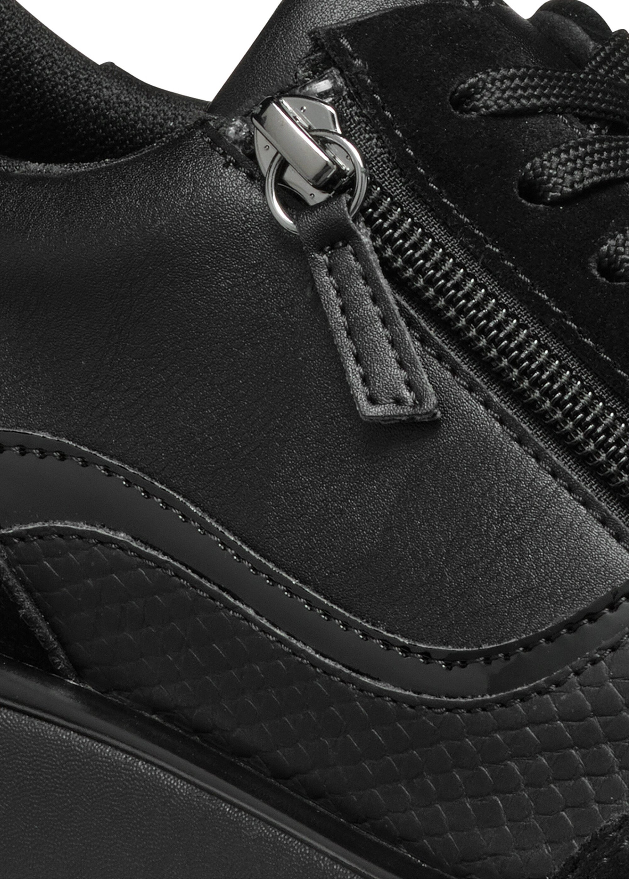 Baskets multimatières semelle compensée Femme Noir GEO-D46RAA DE1
