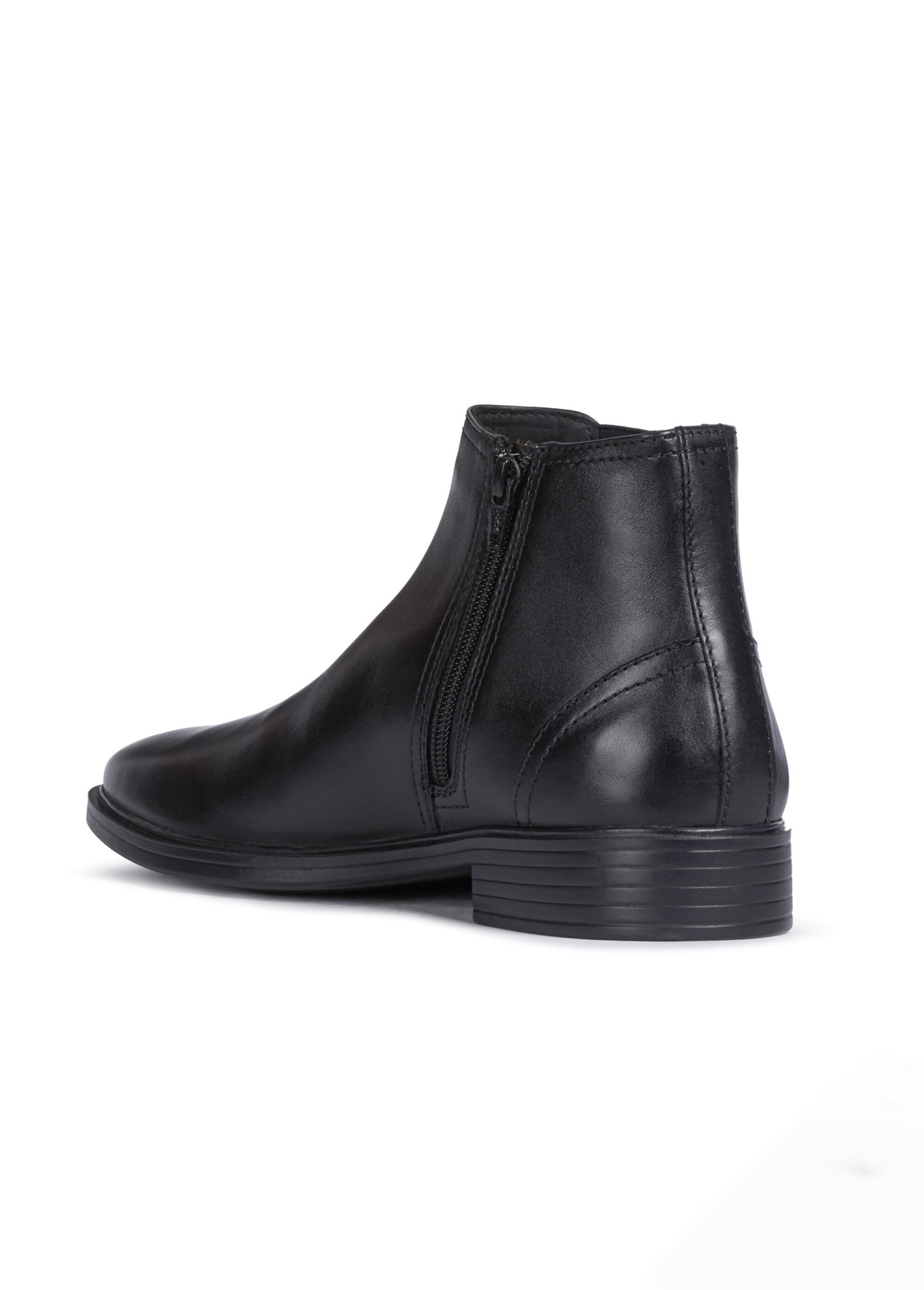 Boots Chelsea classiques en cuir lisse Homme Noir GEO-U044WA DO1