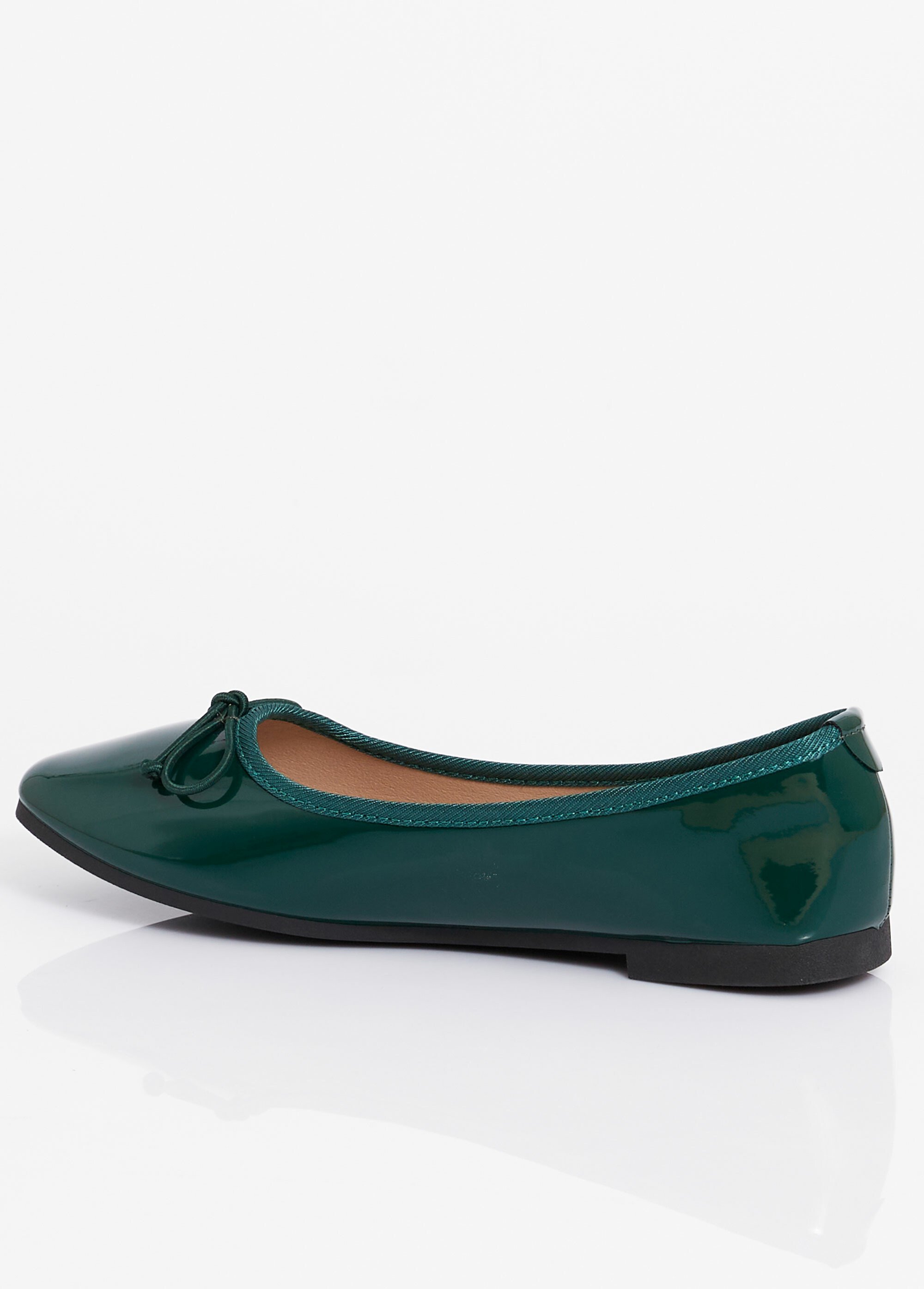 Ballerines vernies plates, petit noeud Femme Vert BELC-432 DO1