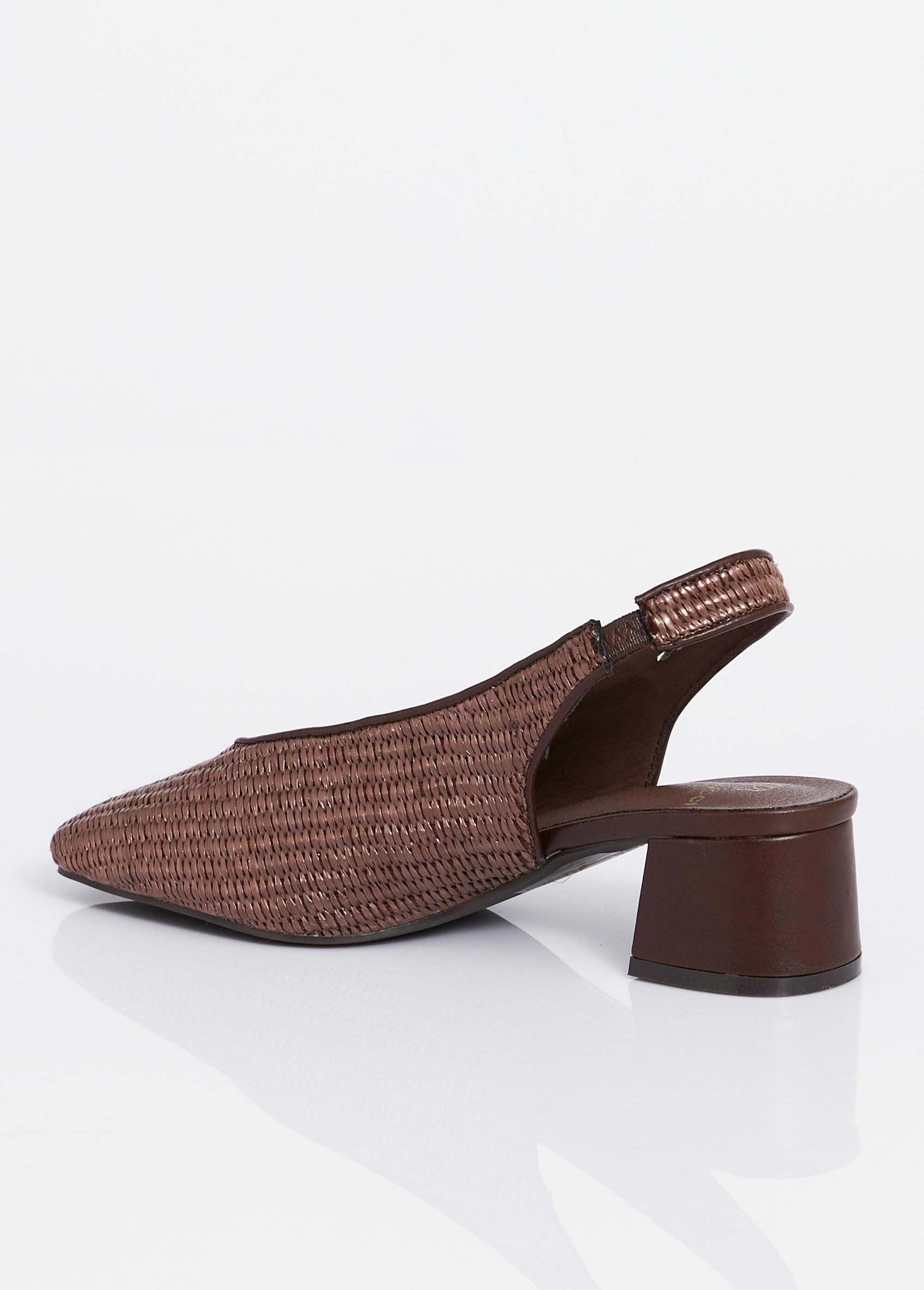Escarpins bride slingback, effet tissé Femme Marron BELD-093 DO1