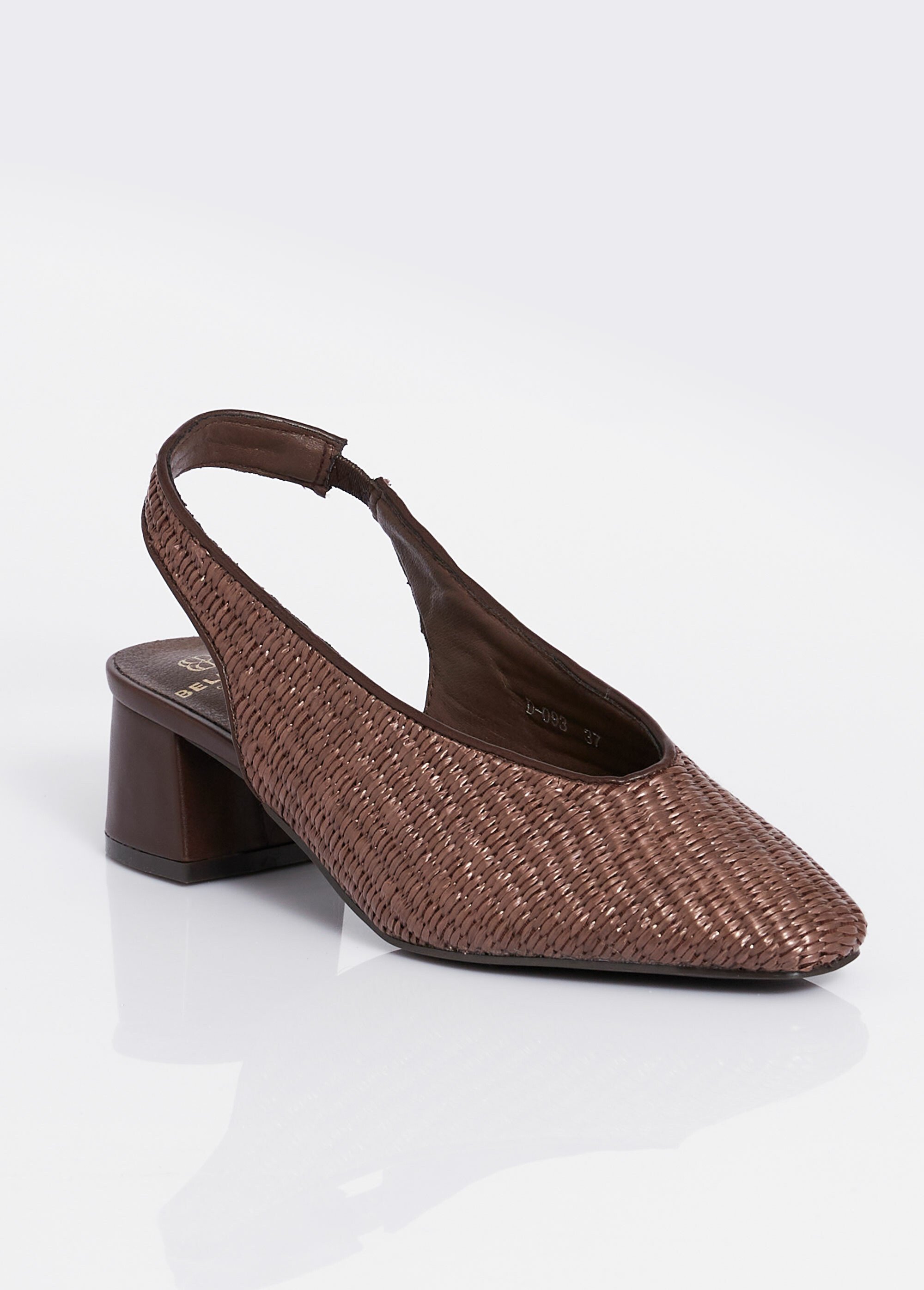 Escarpins bride slingback, effet tissé