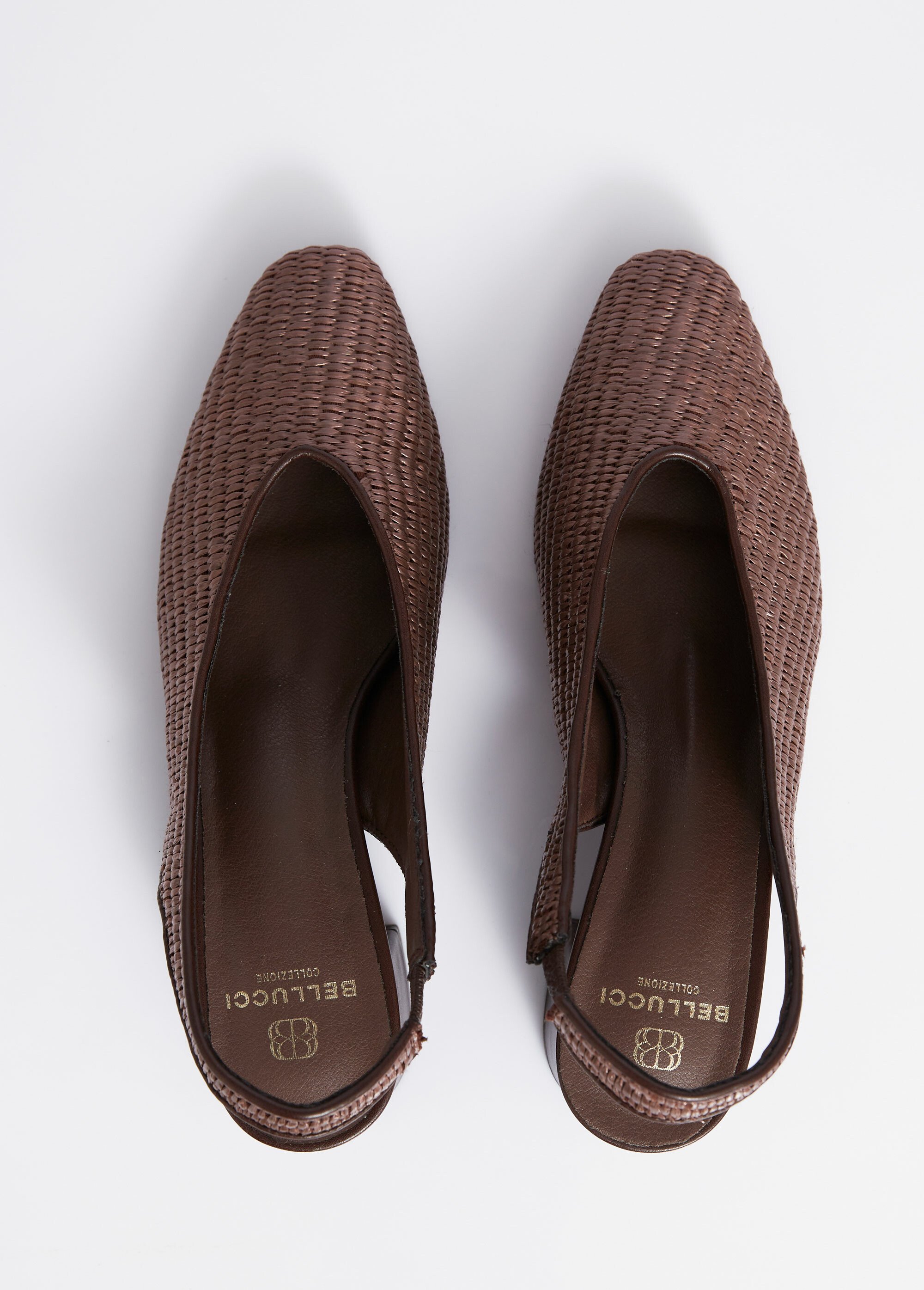 Escarpins bride slingback, effet tissé Femme Marron BELD-093 OV1