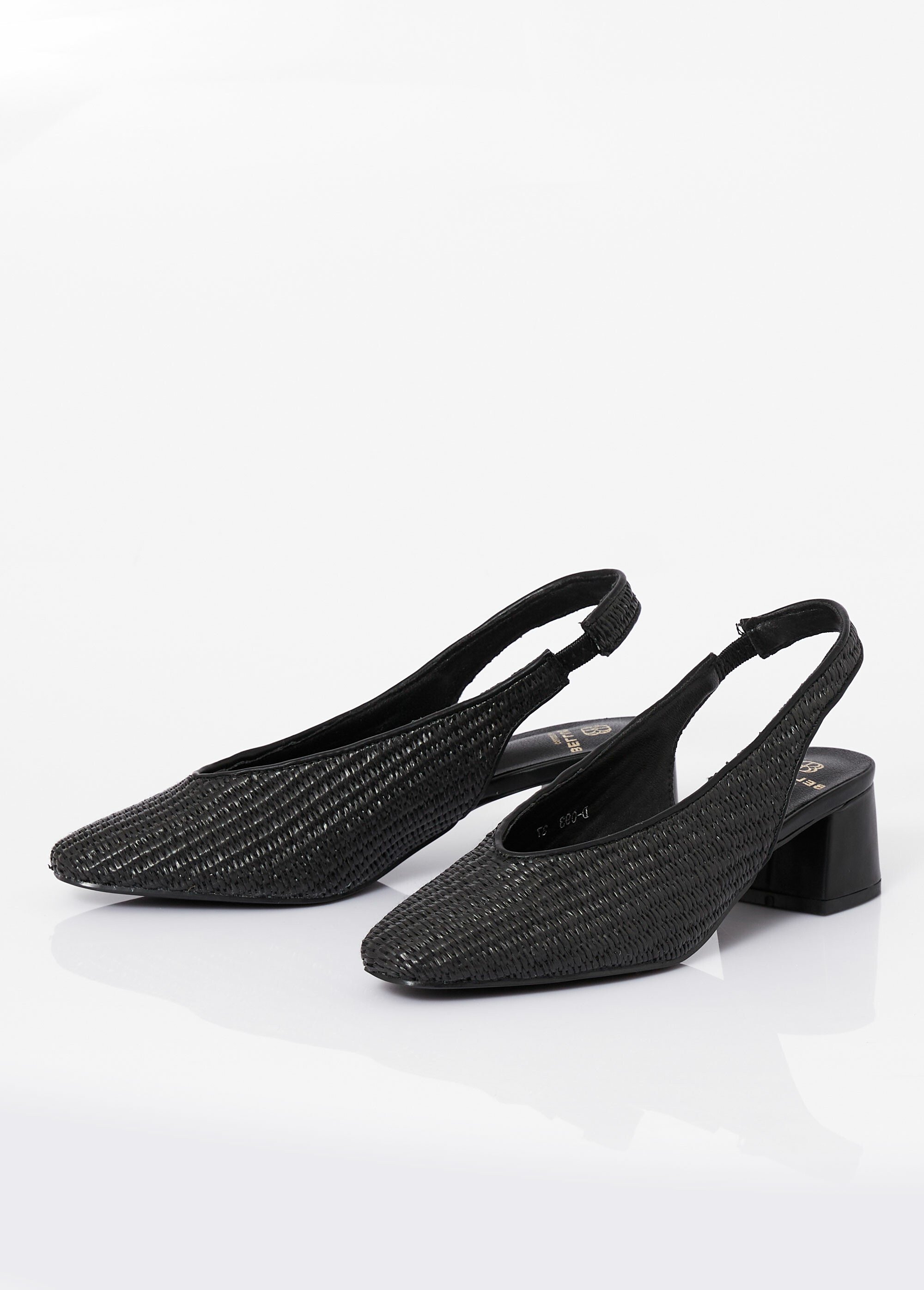 Escarpins bride slingback, effet tissé Femme Noir BELD-093 DE1