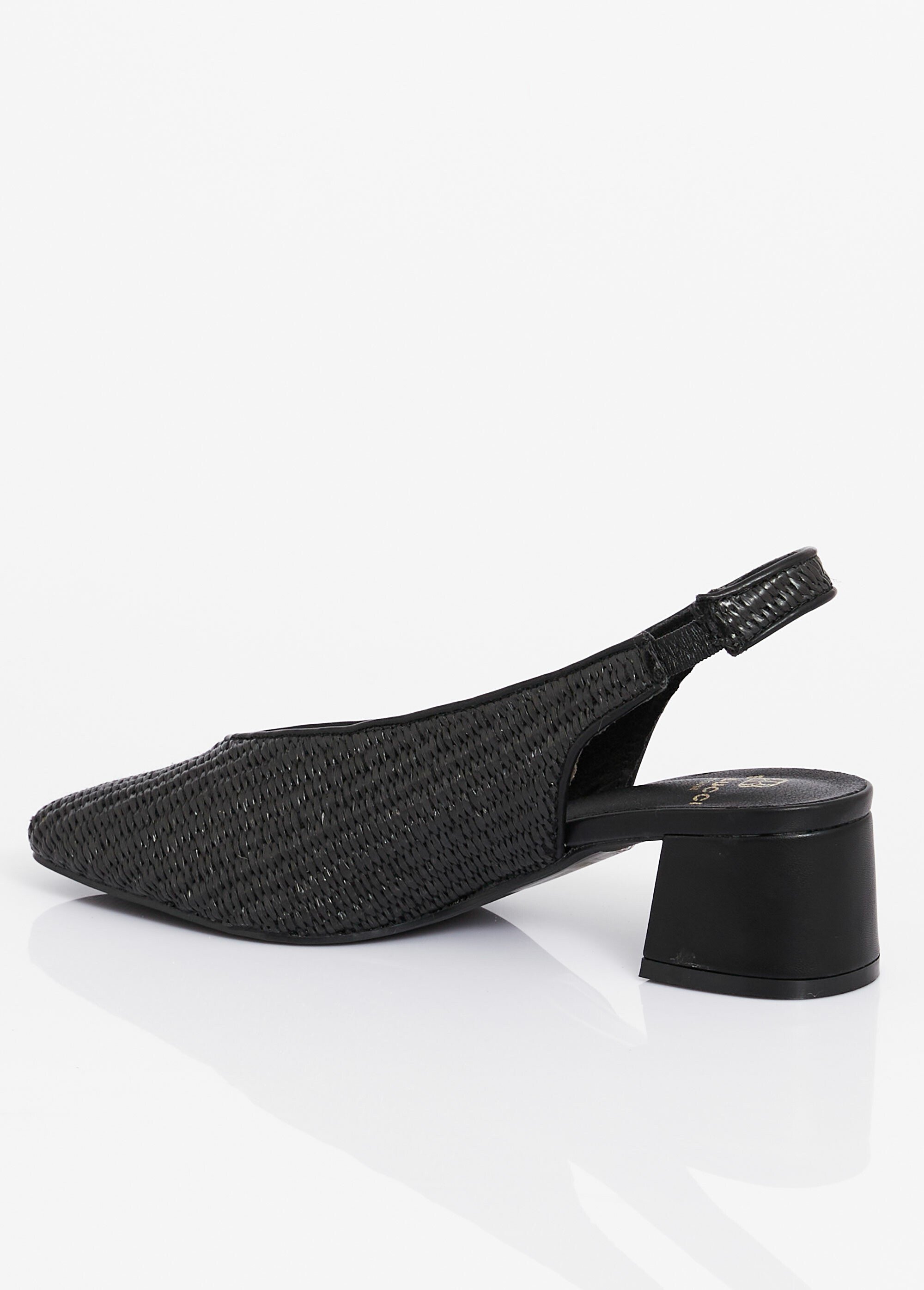 Escarpins bride slingback, effet tissé