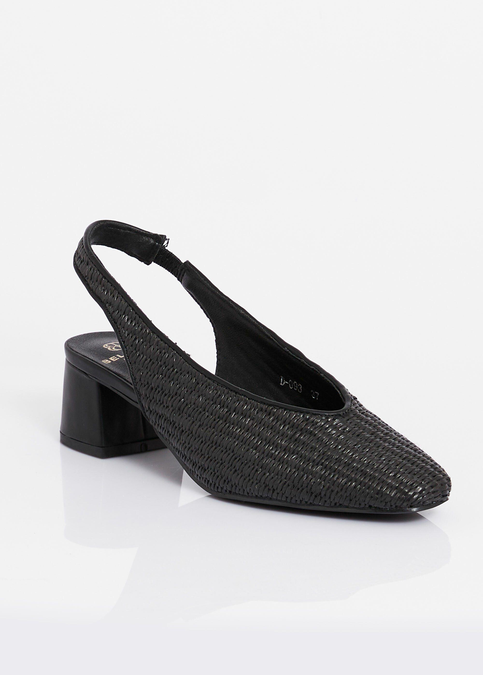 Escarpins bride slingback, effet tissé