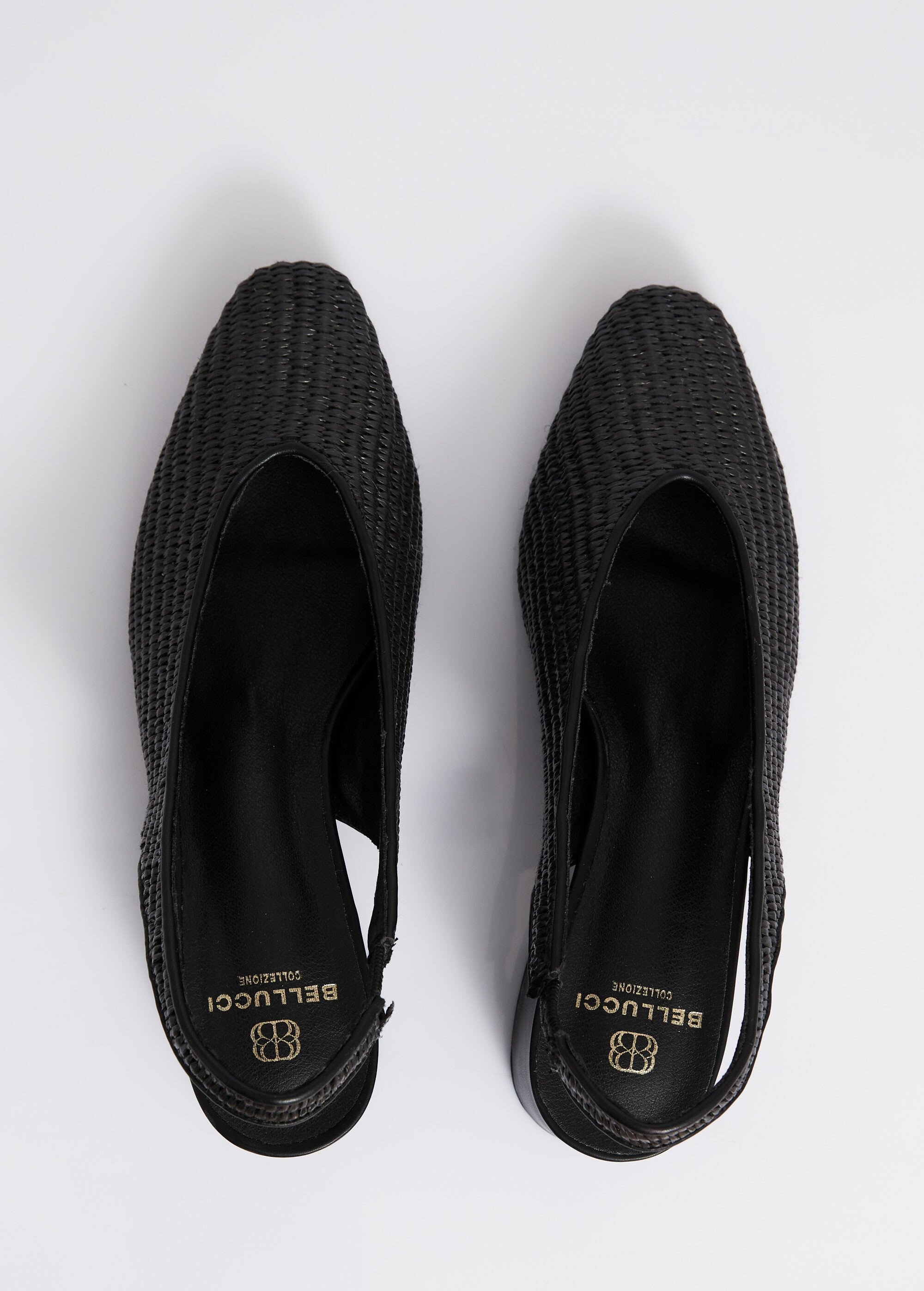 Escarpins bride slingback, effet tissé Femme Noir BELD-093 OV1