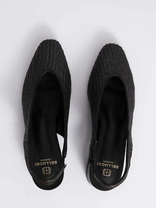 Escarpins bride slingback, effet tissé Femme Noir BELD-093 OV1