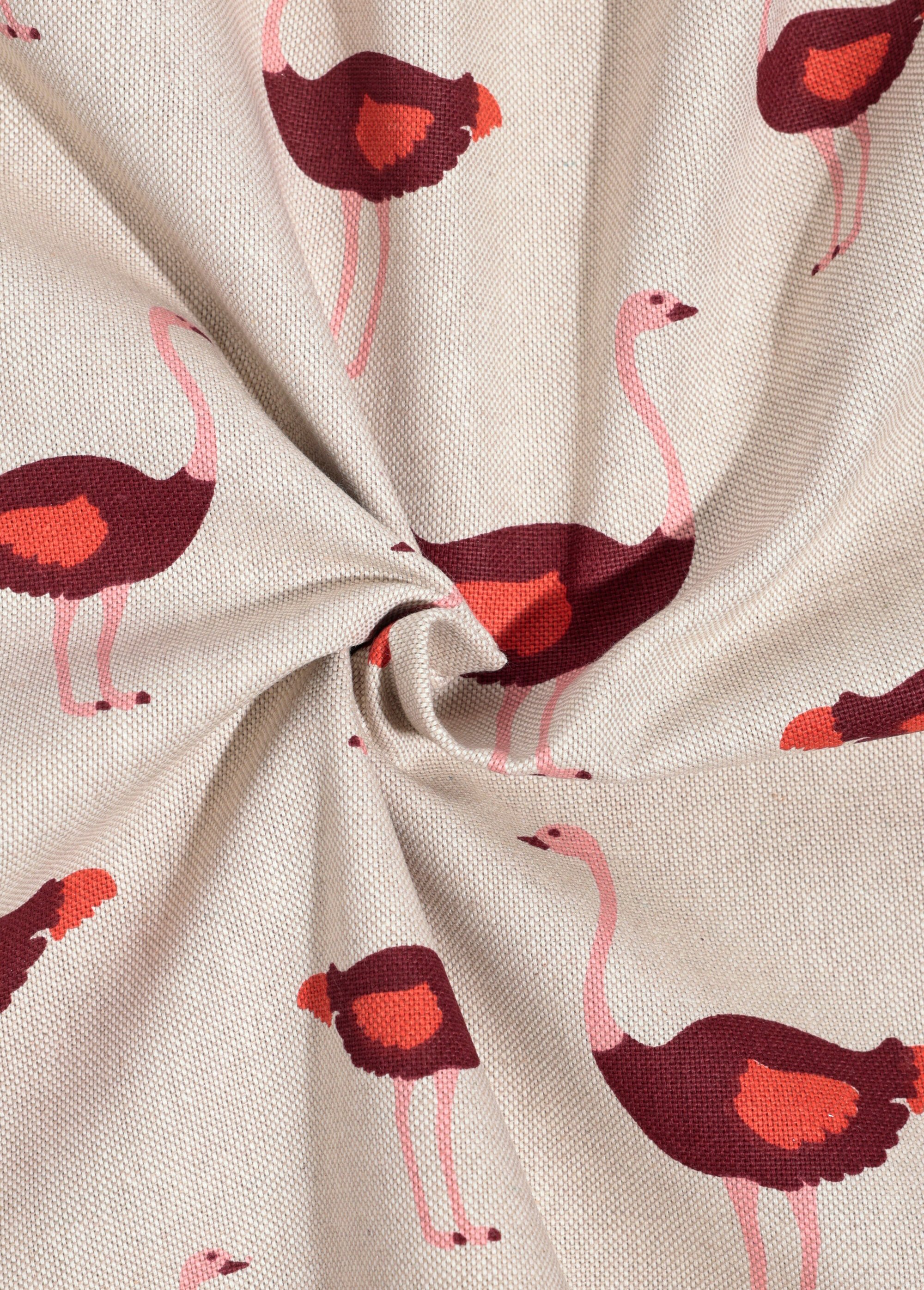 Coupon déco aspect lin, autruches 2x1,4m BEIGE COT149873 FA1