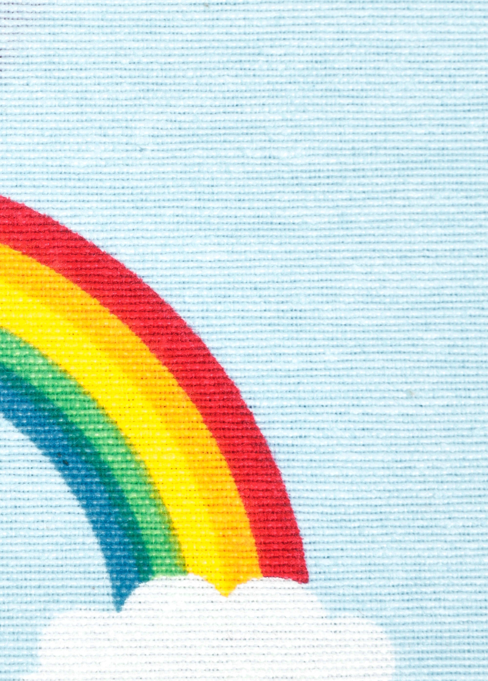 Coupon tissu déco, arc en ciel 3x1,4m BLEU CIEL COT149885 DE2