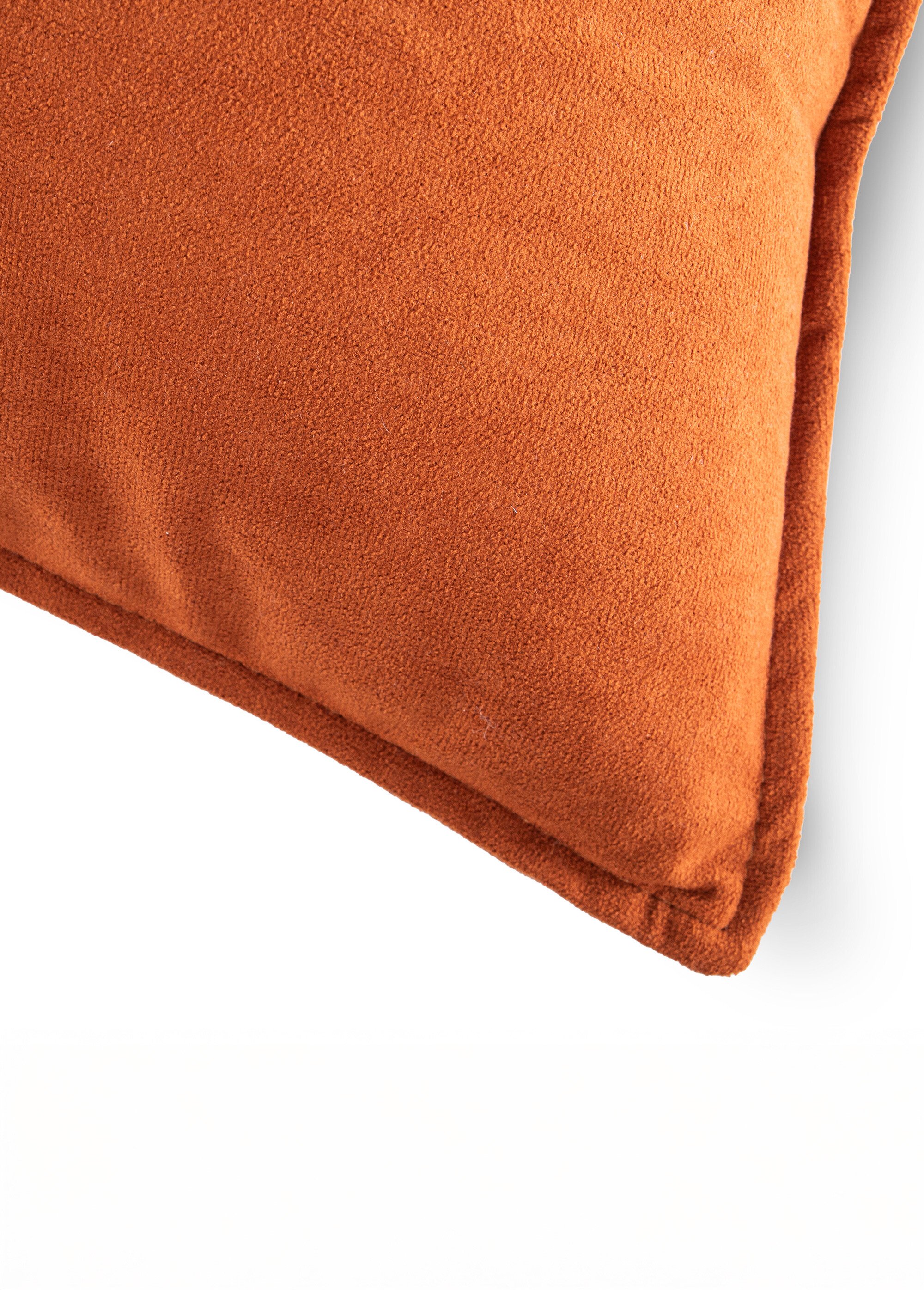 Coussin carré en velours avec passepoil Marron TIS-ROY DE2