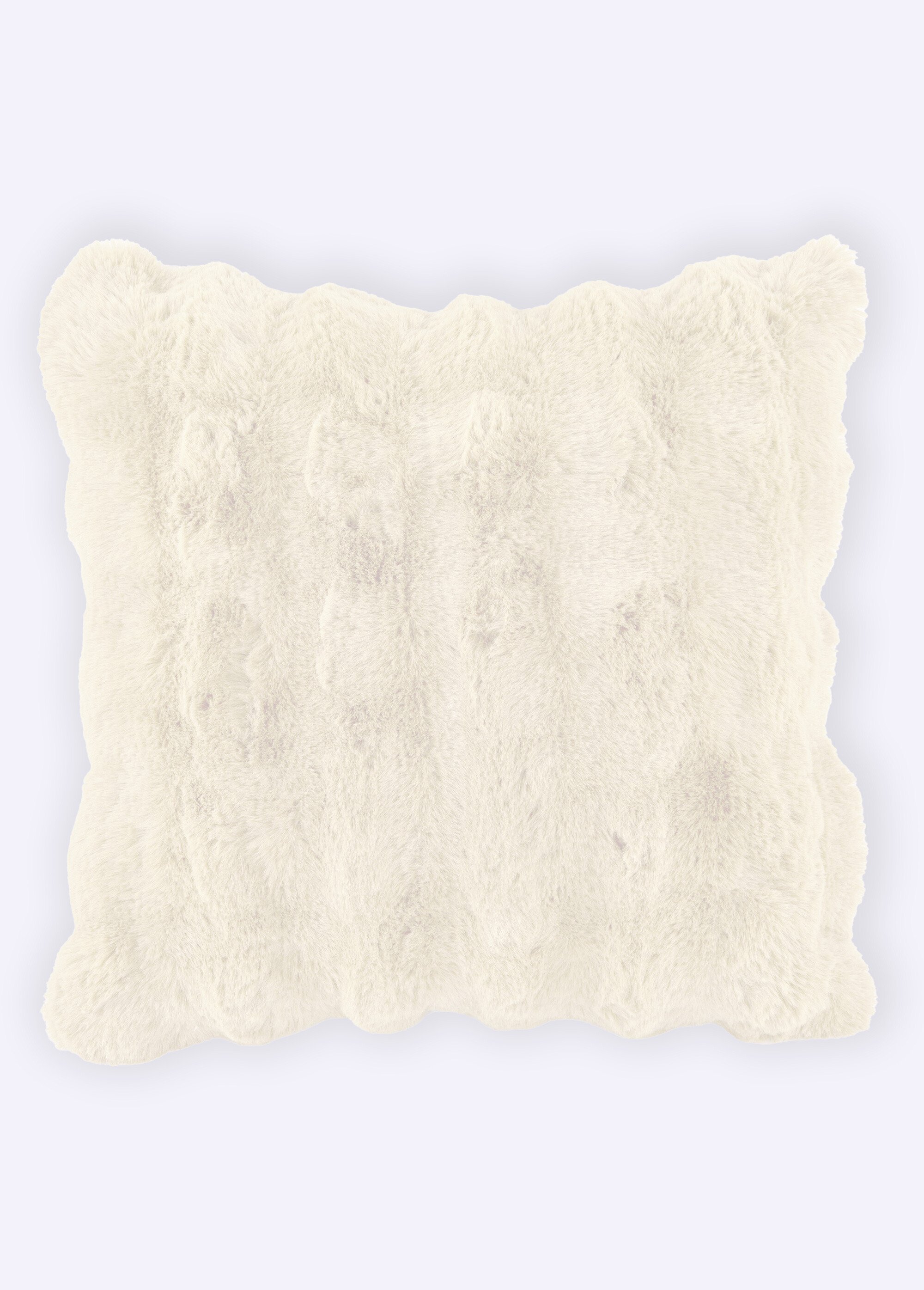 Coussin déco cotelé fausse fourrure