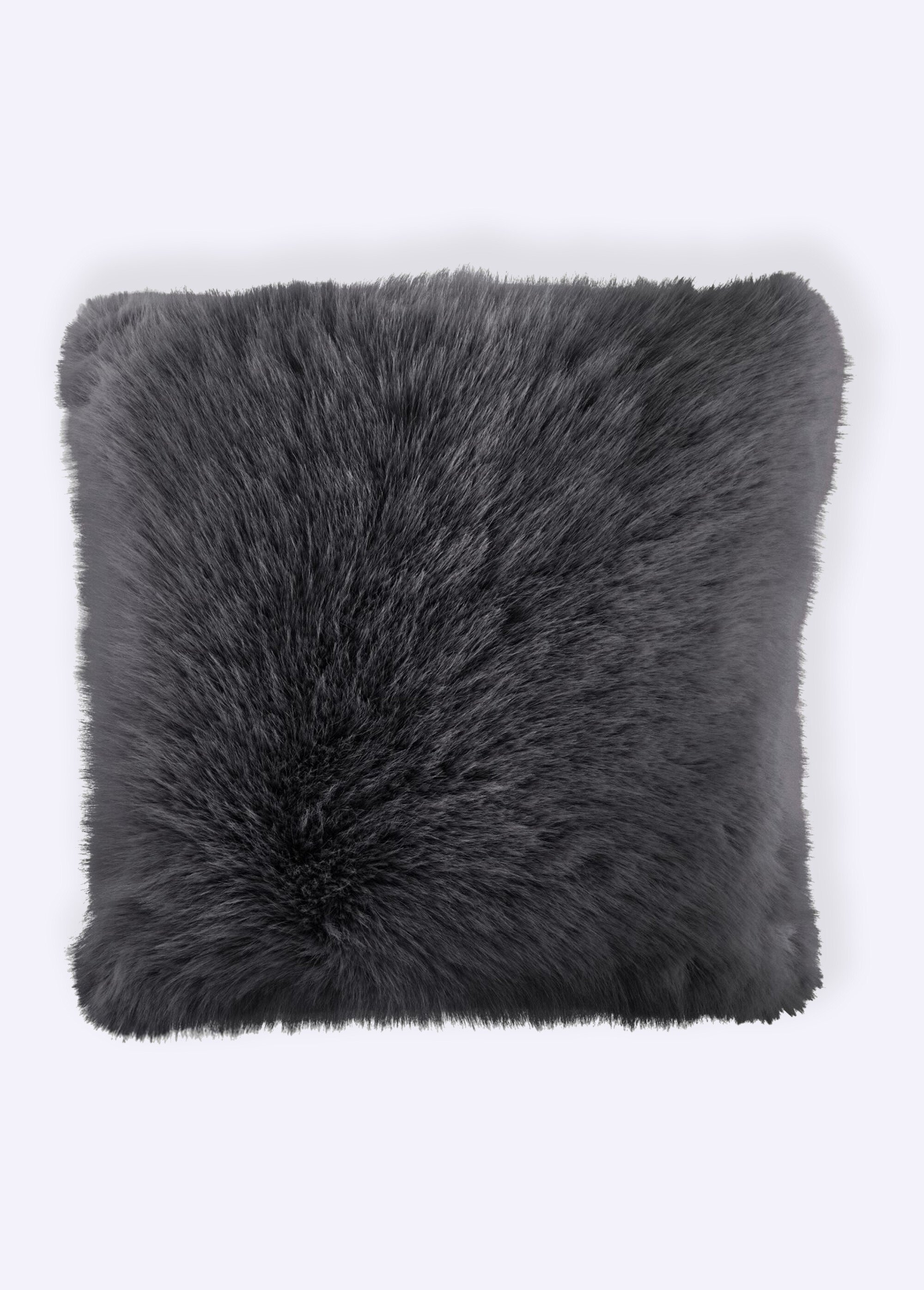 Coussin déco fausse fourrure longs poils
