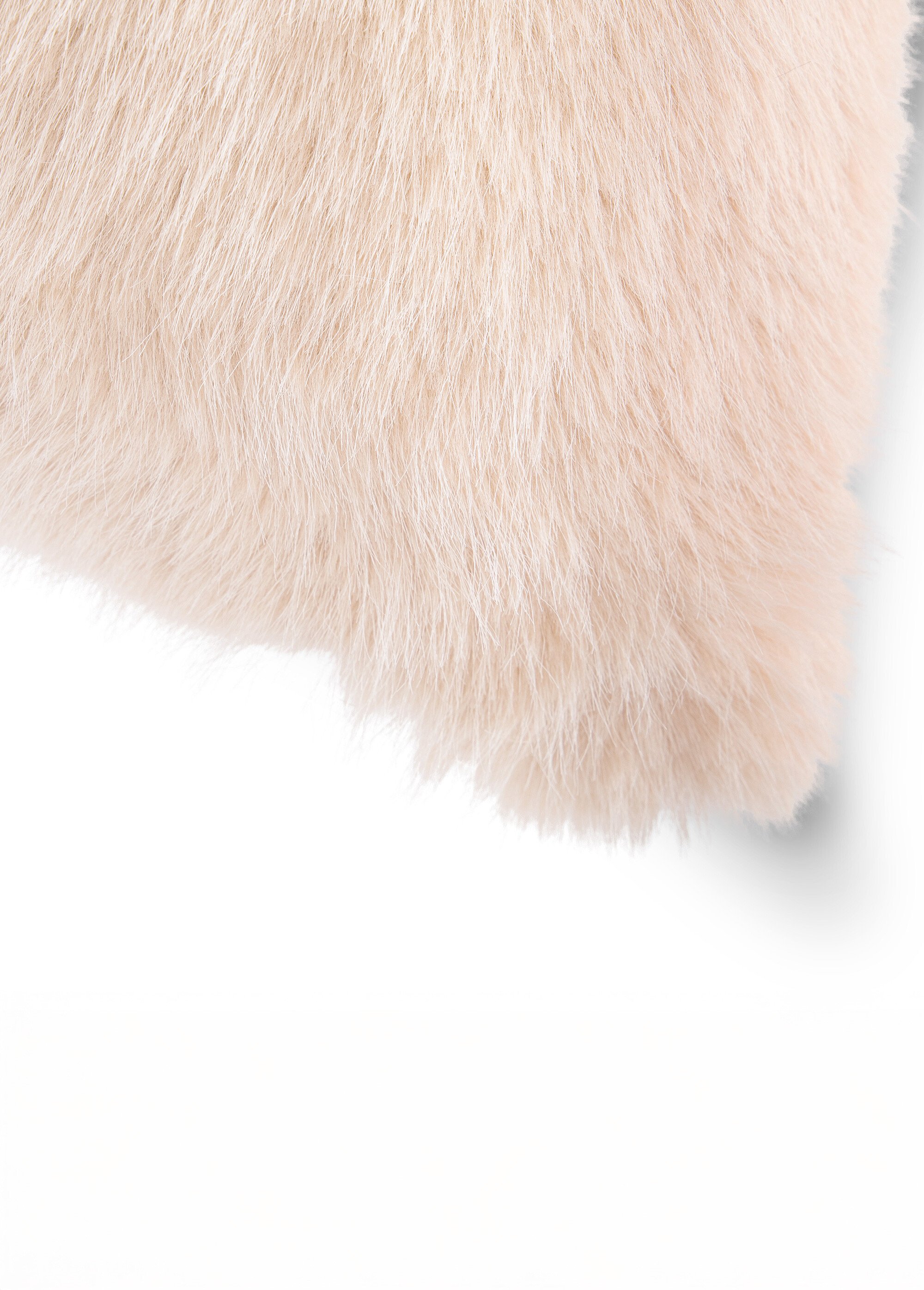 Coussin déco fausse fourrure longs poils Beige TIS-JUNE DE2