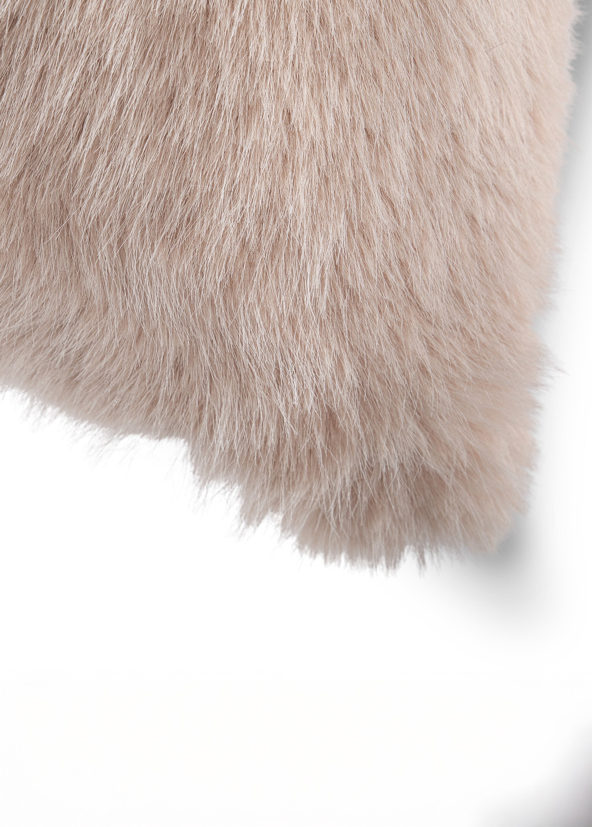 Coussin déco fausse fourrure longs poils Marron TIS-JUNE DE2