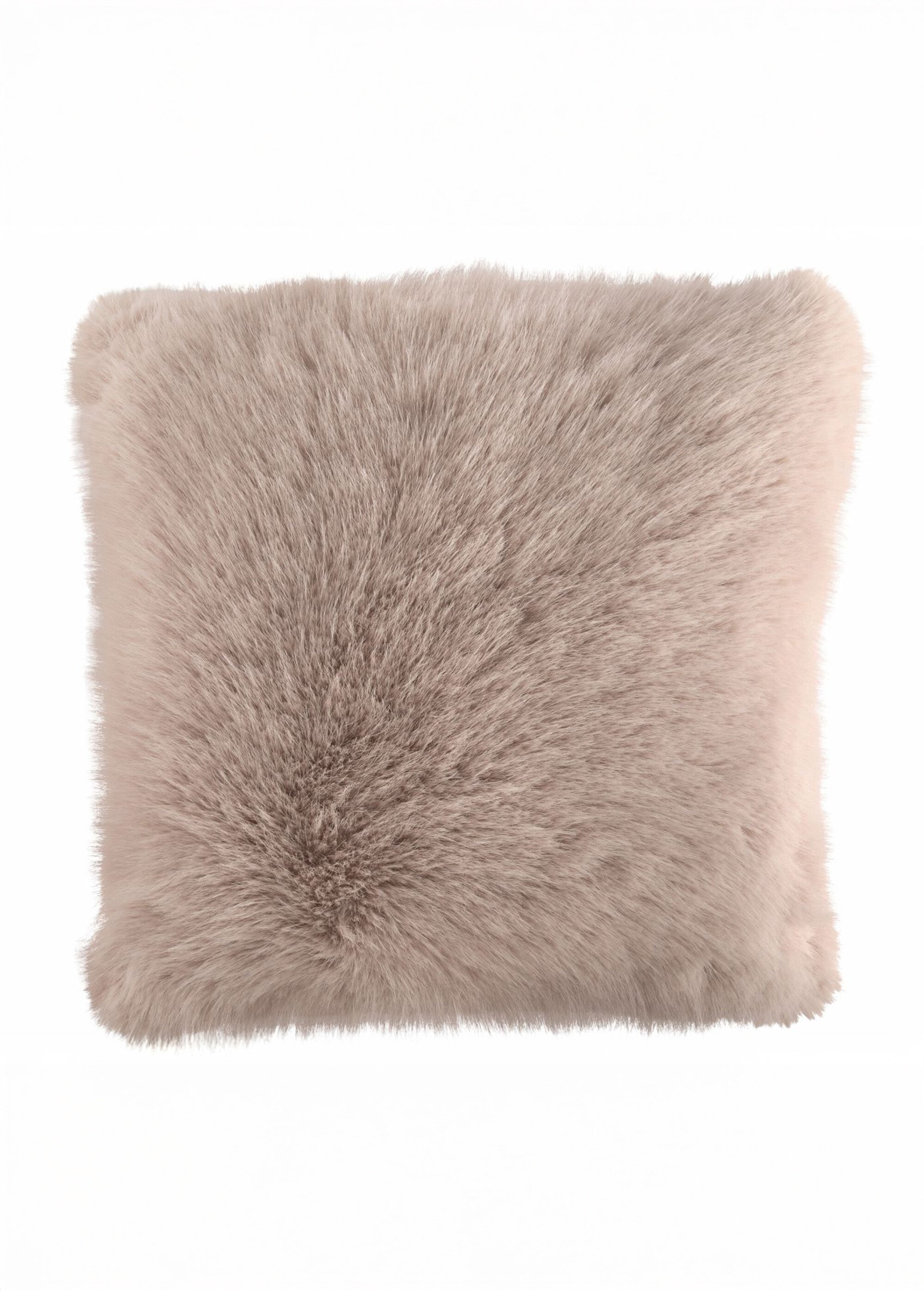 Coussin déco fausse fourrure longs poils