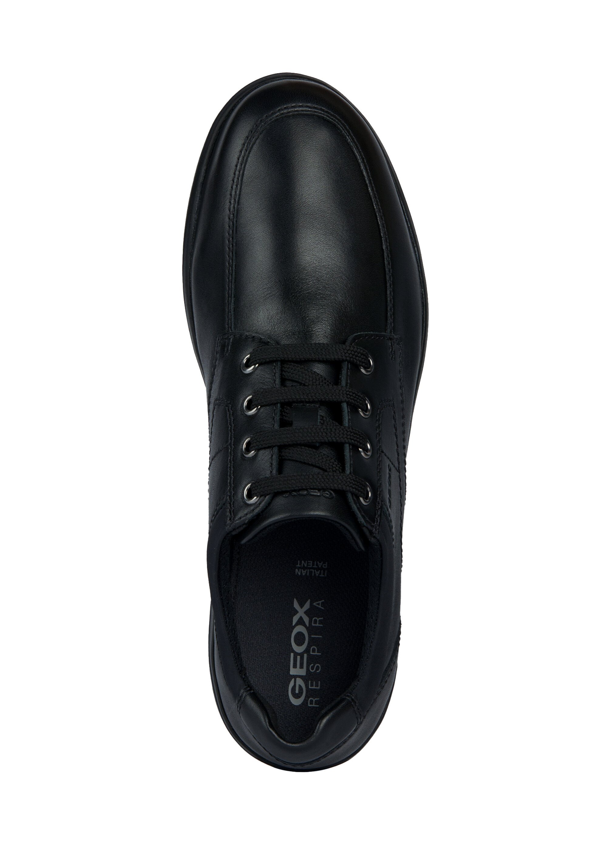Derbys classiques en cuir et à lacets Homme Noir GEO-U363QA OV1
