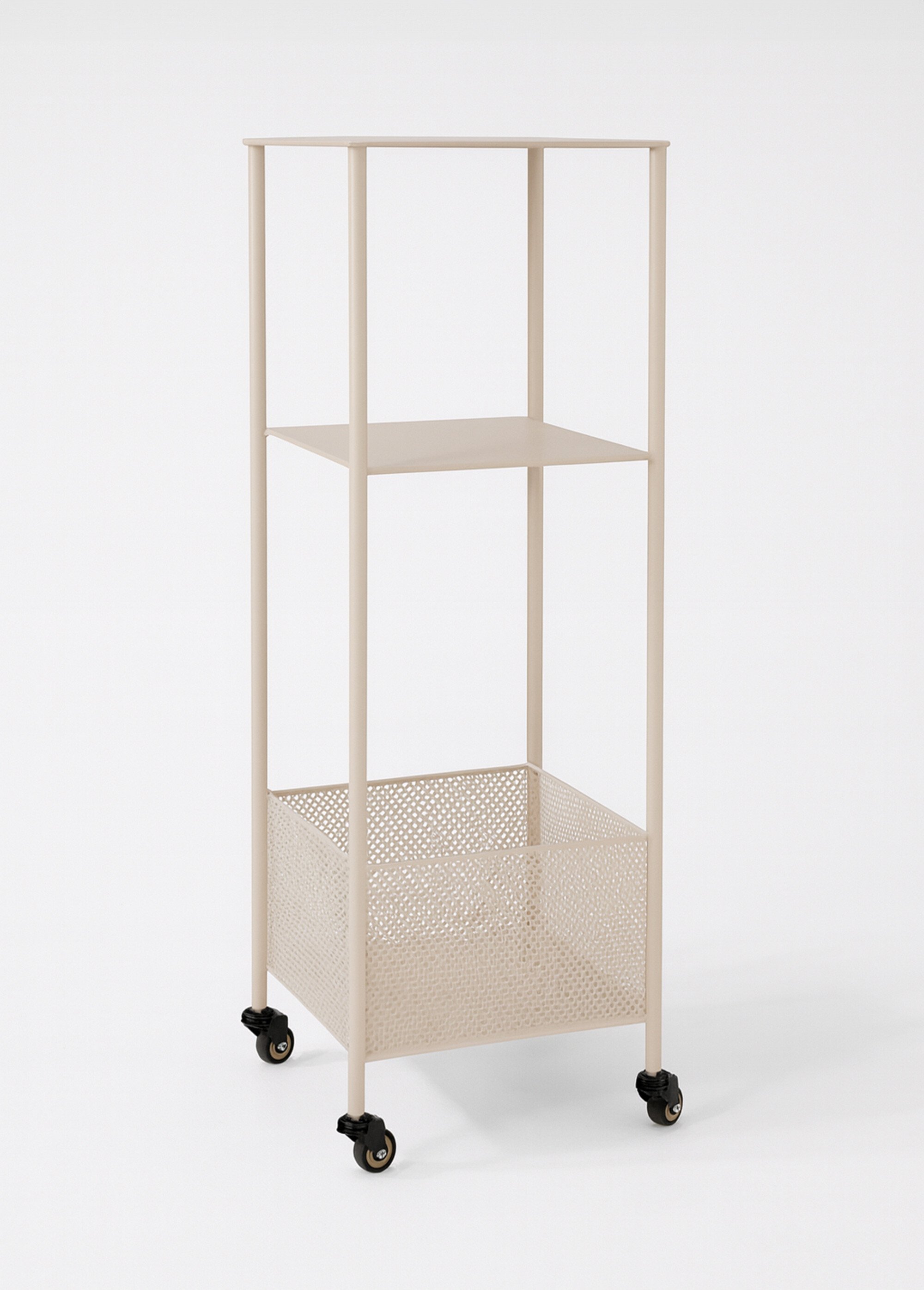 Etagère métal 3 niveaux sur roulettes BEIGE HN-2202005 FA1
