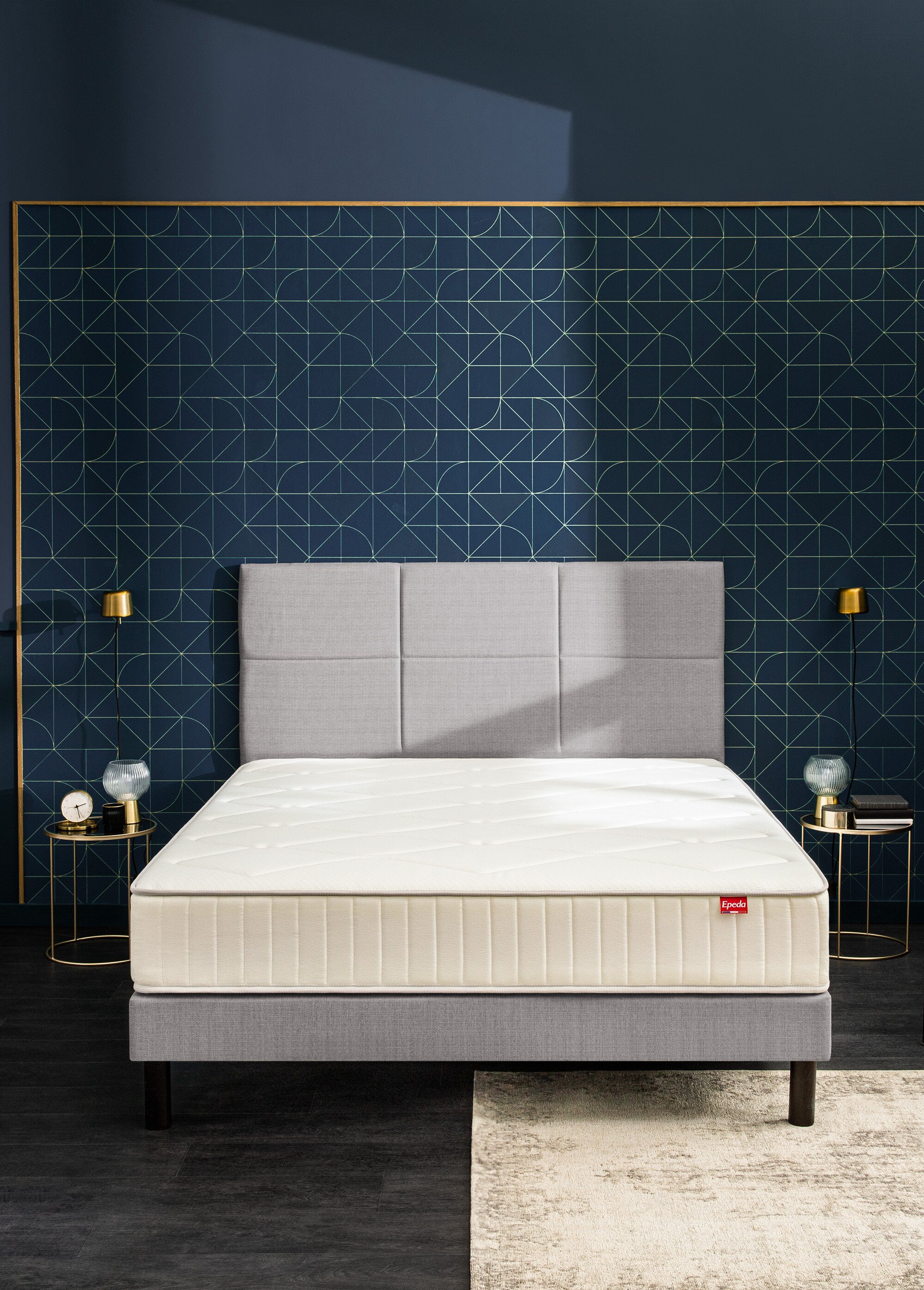 Matelas équilibré bi face à ressorts, haut. 26cm BLANC EPE-BRISTOL SF1